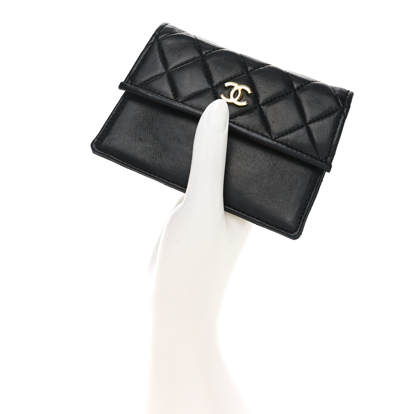 Lambskin Quilted Coin Purse Black