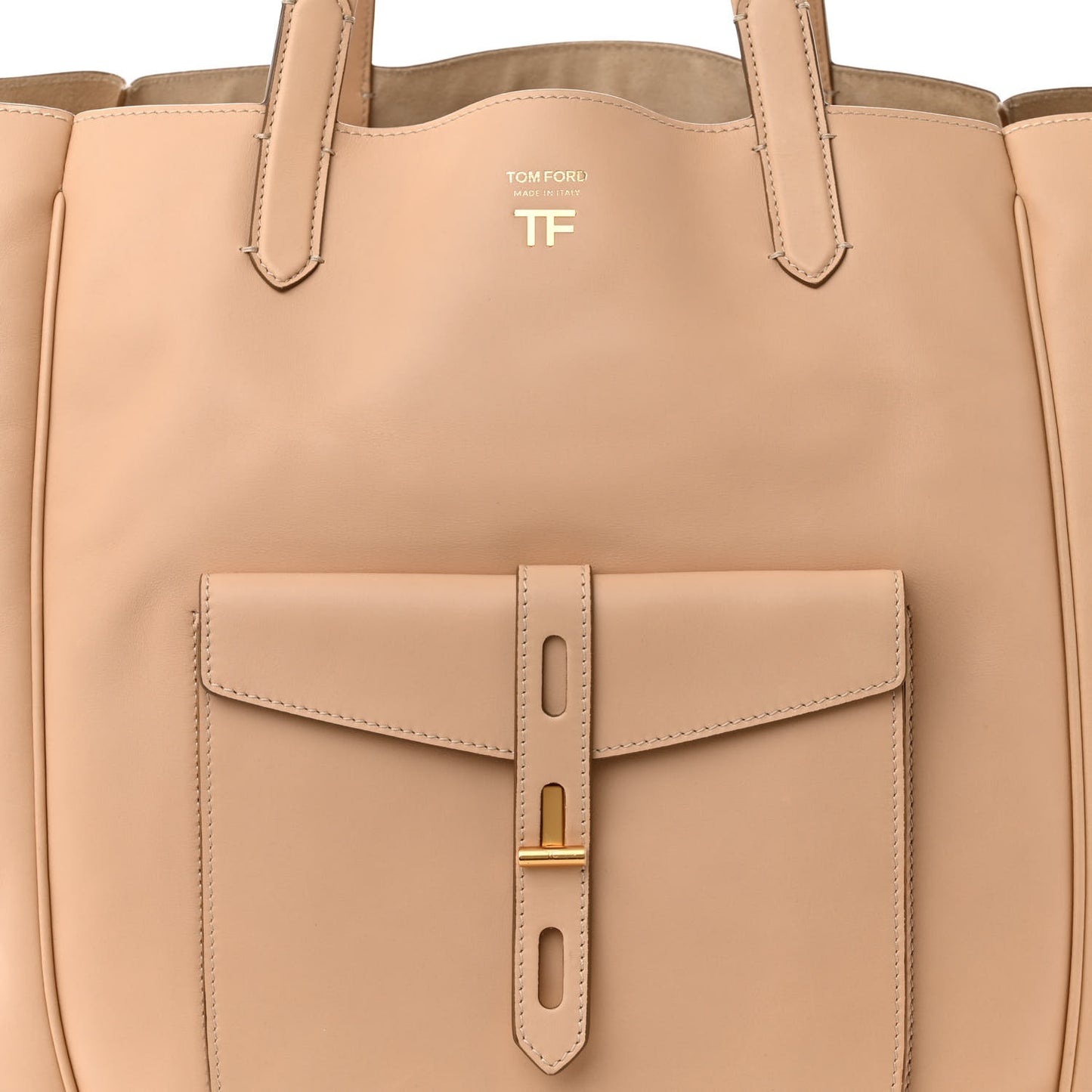 Calfskin Medium Hollywood T Twist Tote Oat