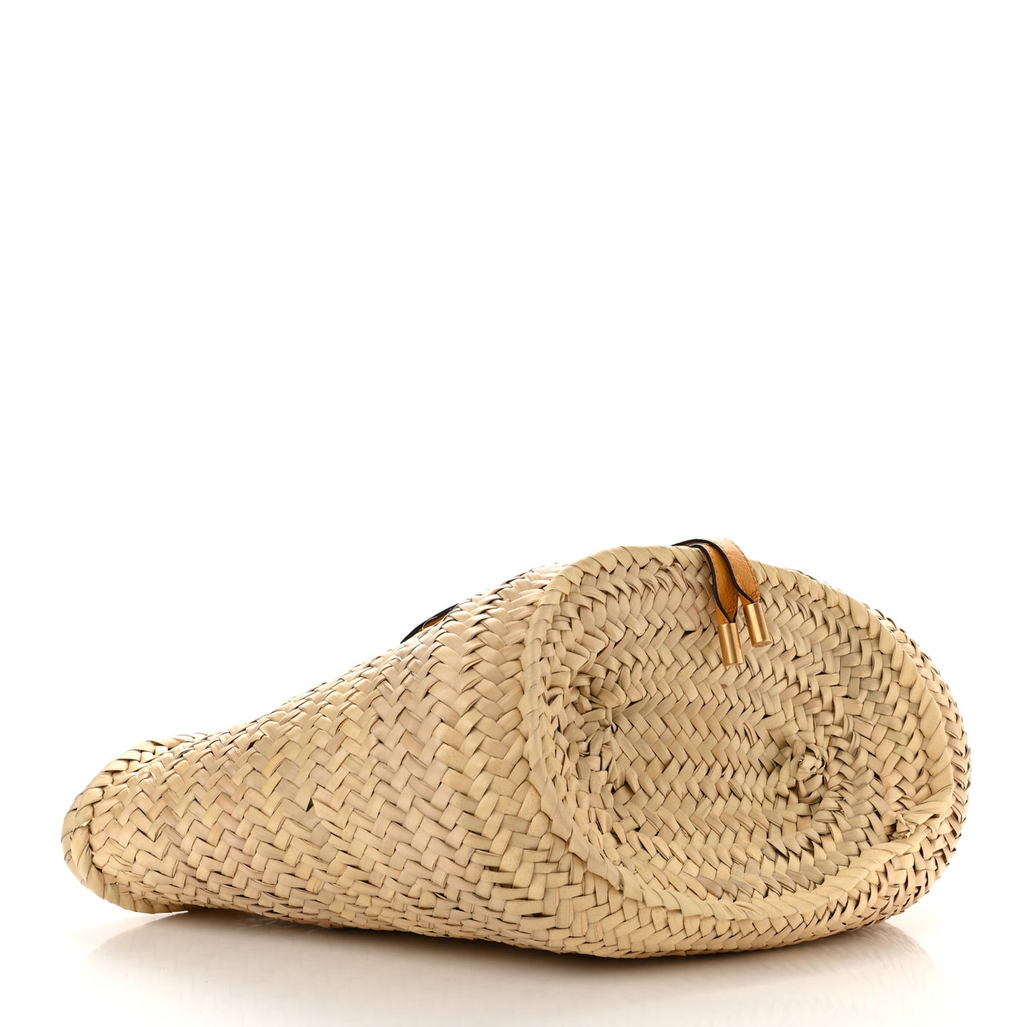 Raffia Small Grain Calfskin Medium Marcie Basket Yellow