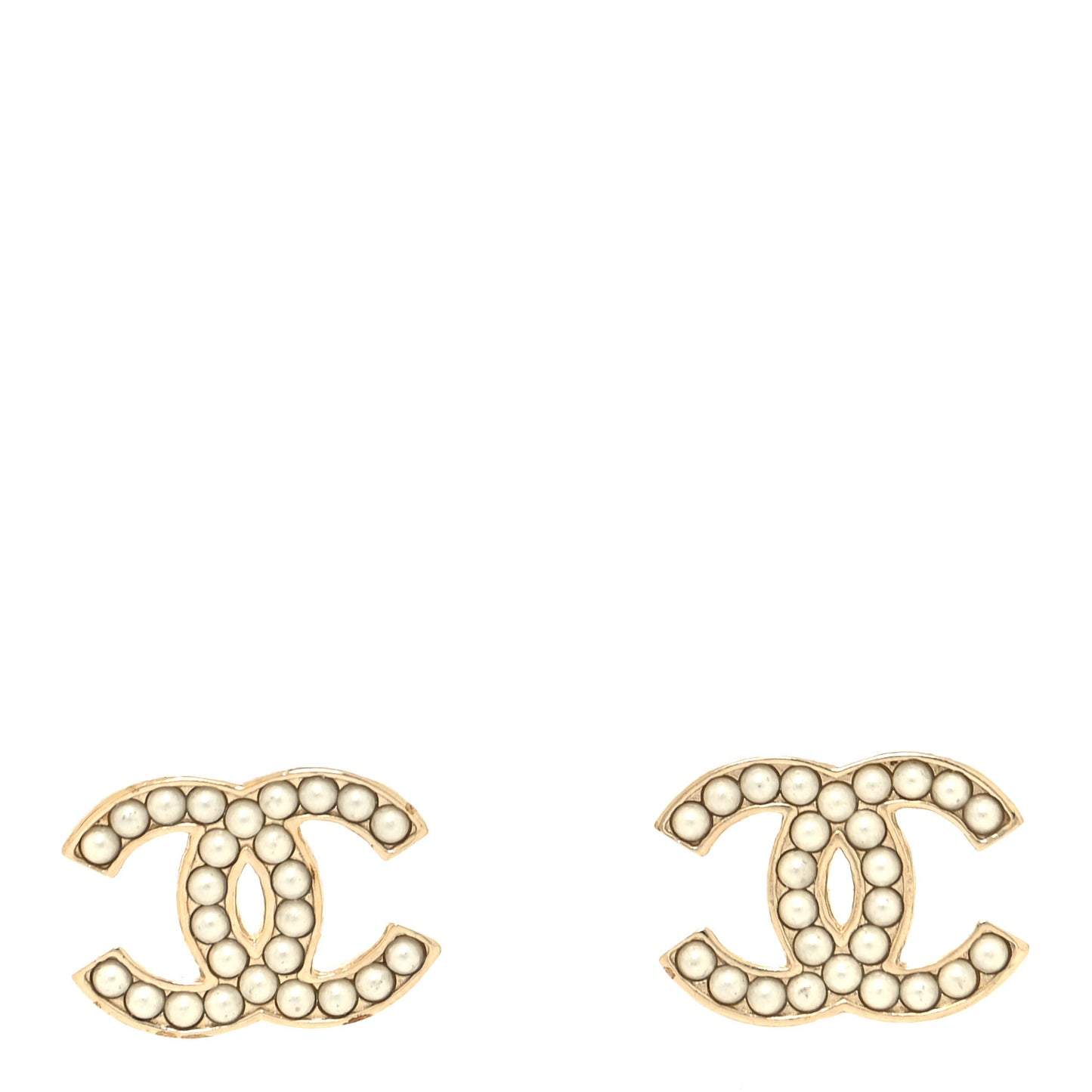 Pearl CC Earrings Gold