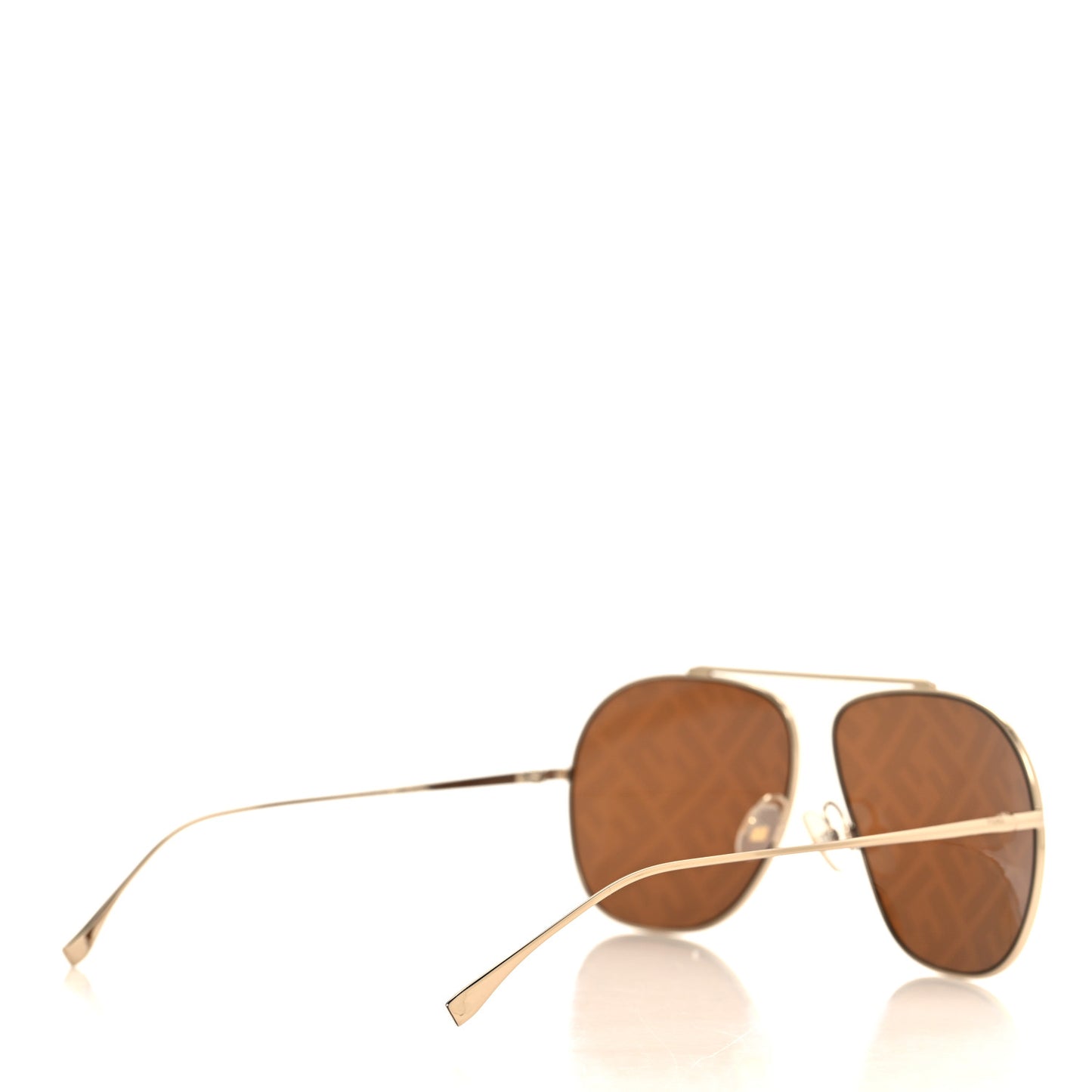 Metal Fendi Forever Aviator Sunglasses FF0407/G/S Gold