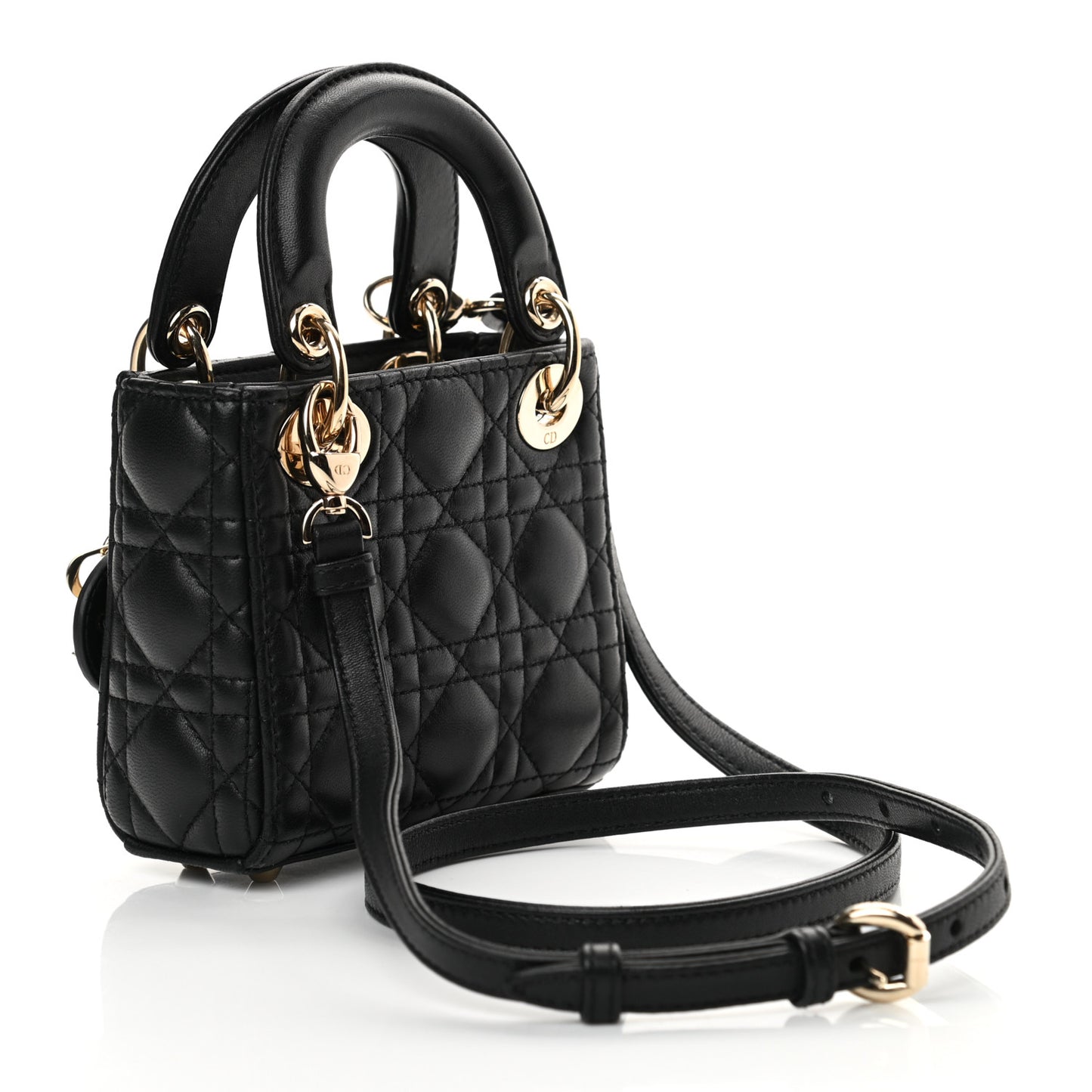 Lambskin Cannage Micro Lady Dior Black