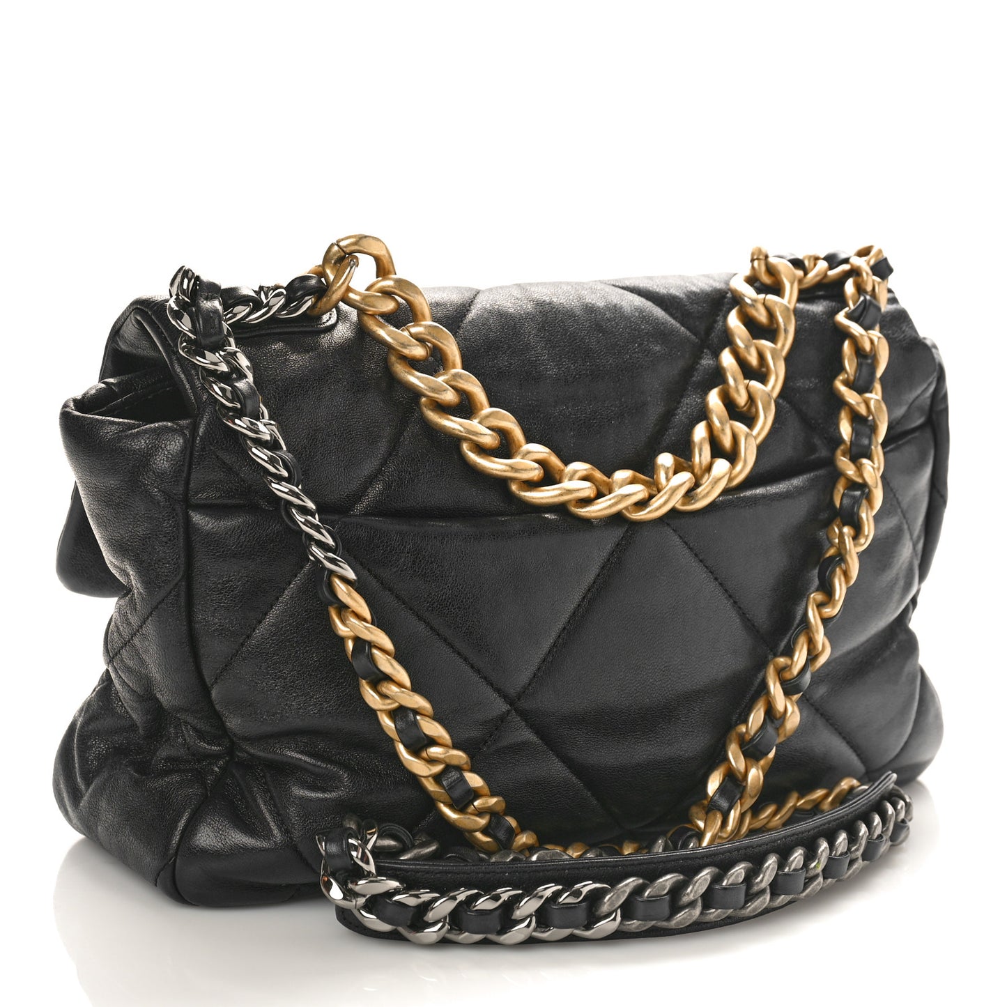 Lambskin Quilted Large Chanel 19 Flap Black