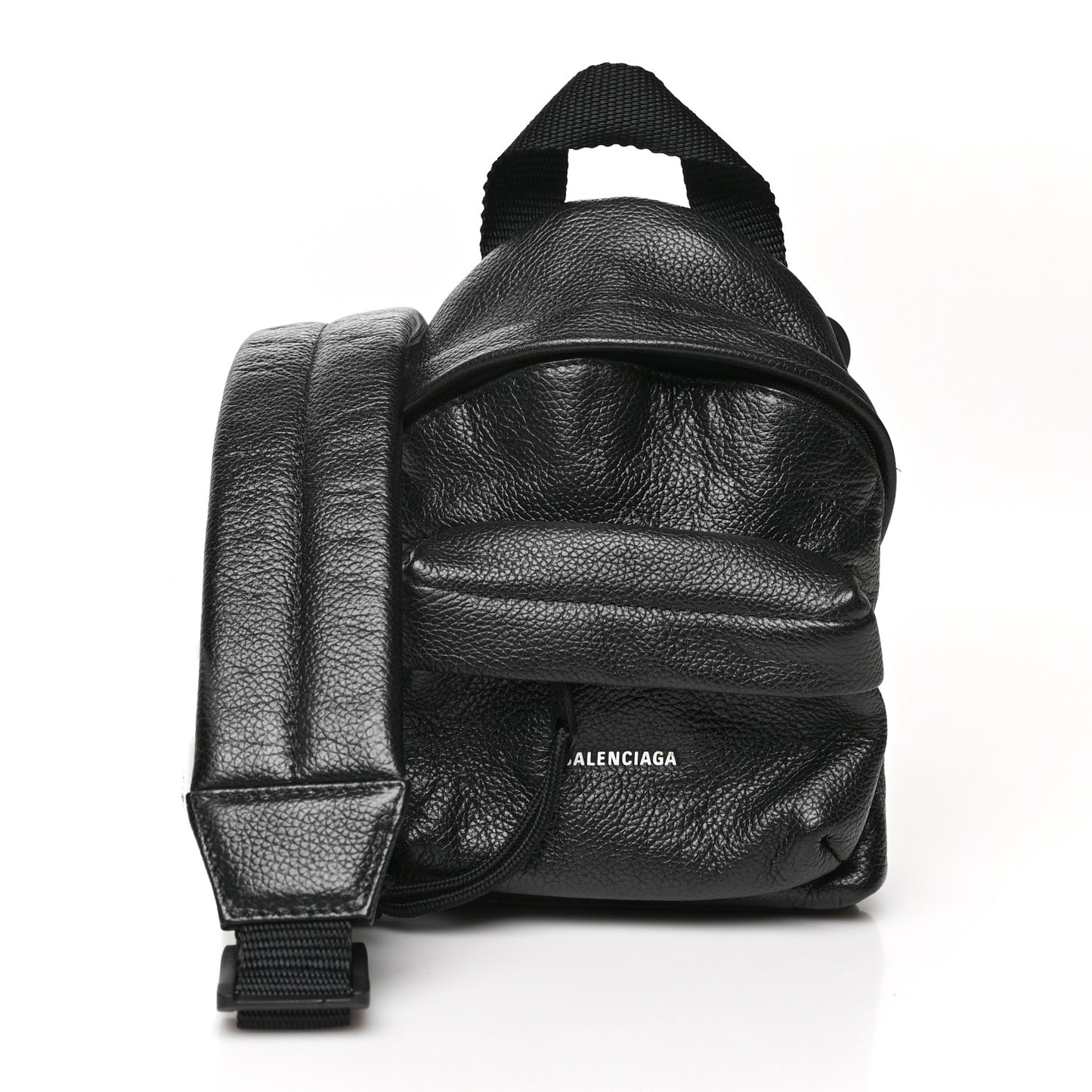 Grained Calfskin Mini Explorer Crossbody Backpack Black