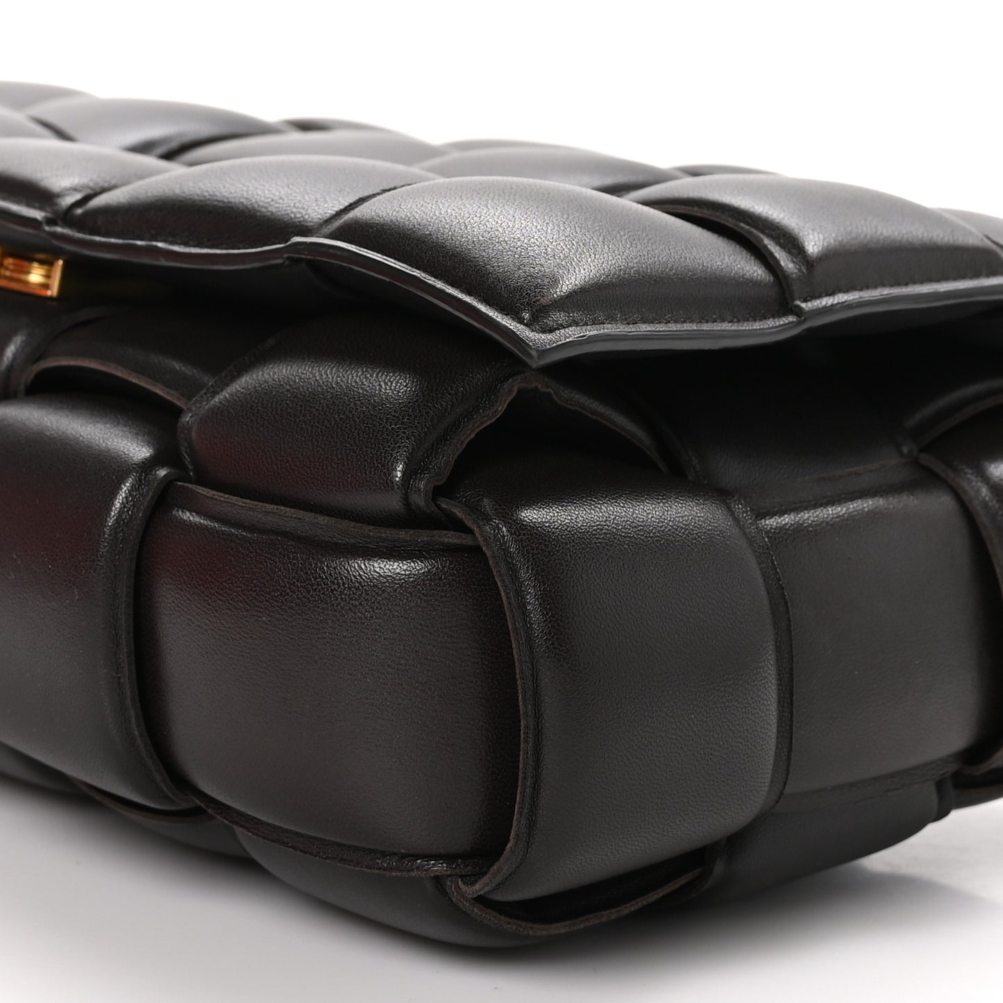 Nappa Maxi Intreccio Padded Cassette Crossbody Bag Fondente
