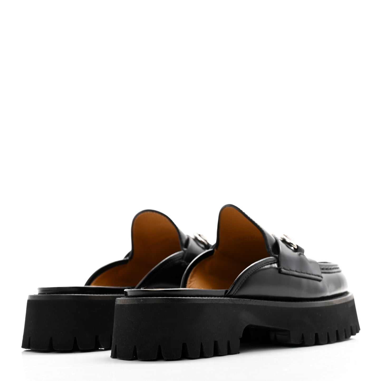 Magnum Calfskin Womens Horsebit Platform Mules 37.5 Black