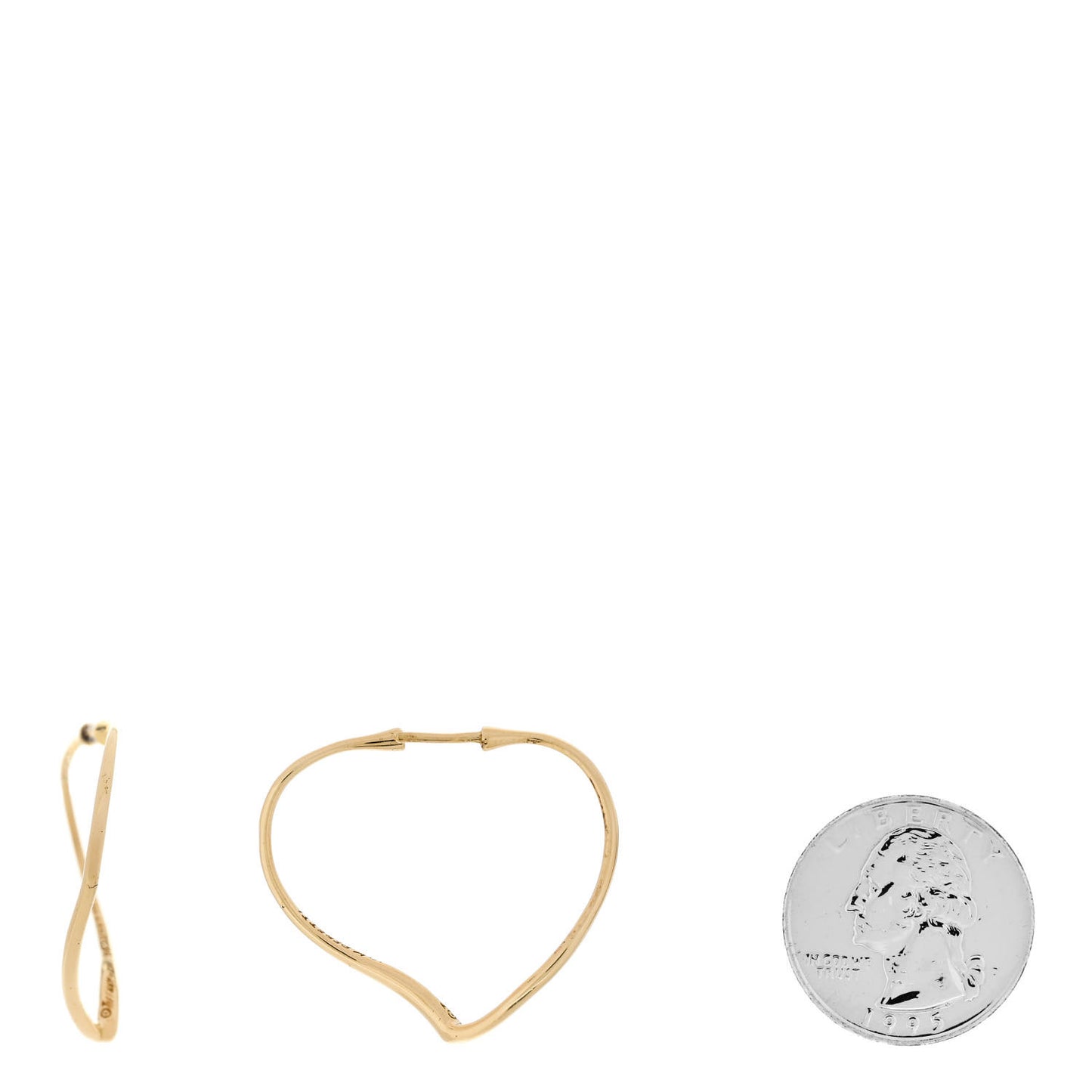 18K Yellow Gold Small Elsa Peretti Open Heart Hoop Earrings