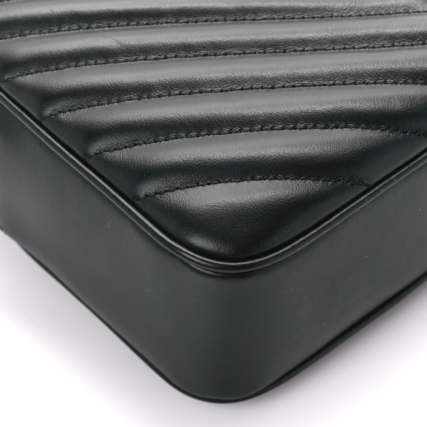 Calfskin Matelasse Monogram Lou Camera Bag Black