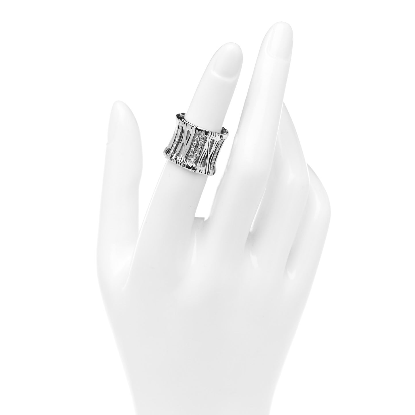 18K White Gold Diamond Elephantino Ring 49 5