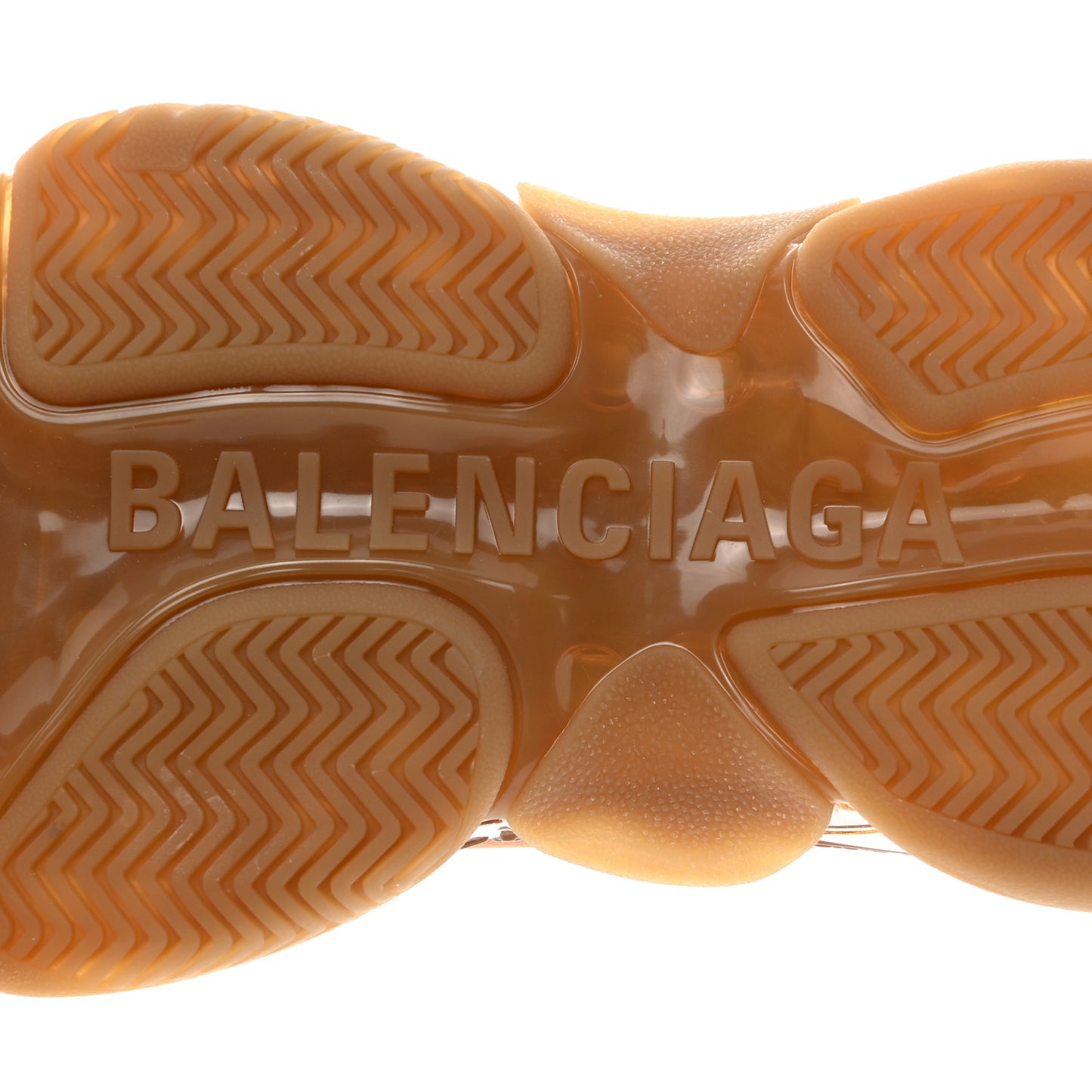 Fabric Mesh Clear Sole Womens Triple S Sneakers 37 Light Camel