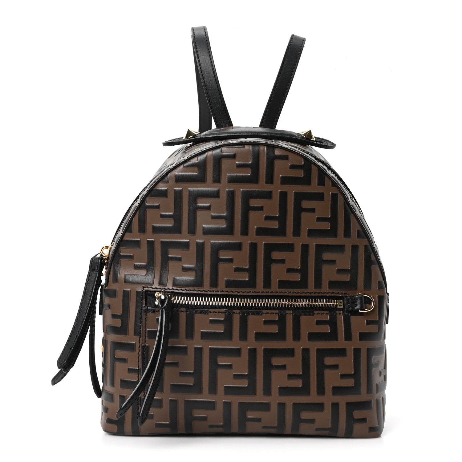 Fendi small backpack Fendi Black Shearling and Leather Monster Backpack Fendi  main image 4