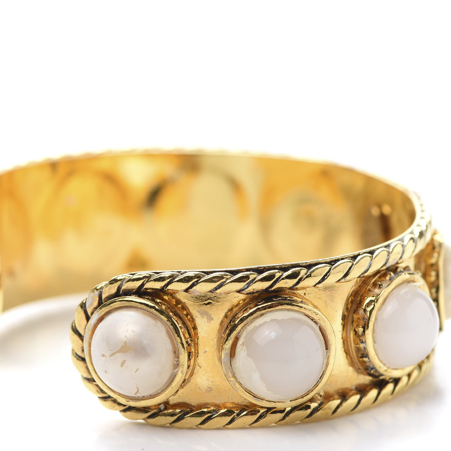 Pearl Braided Cuff Gold