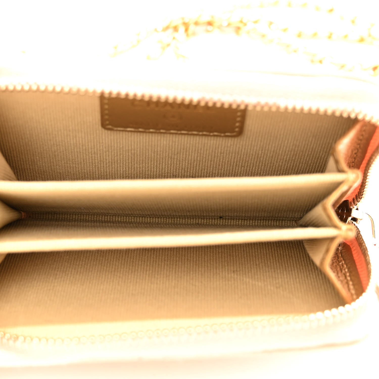 Chanel Lambskin Quilted CC Pearl Crush Zip Card Holder On Chain Pink 5 of 11