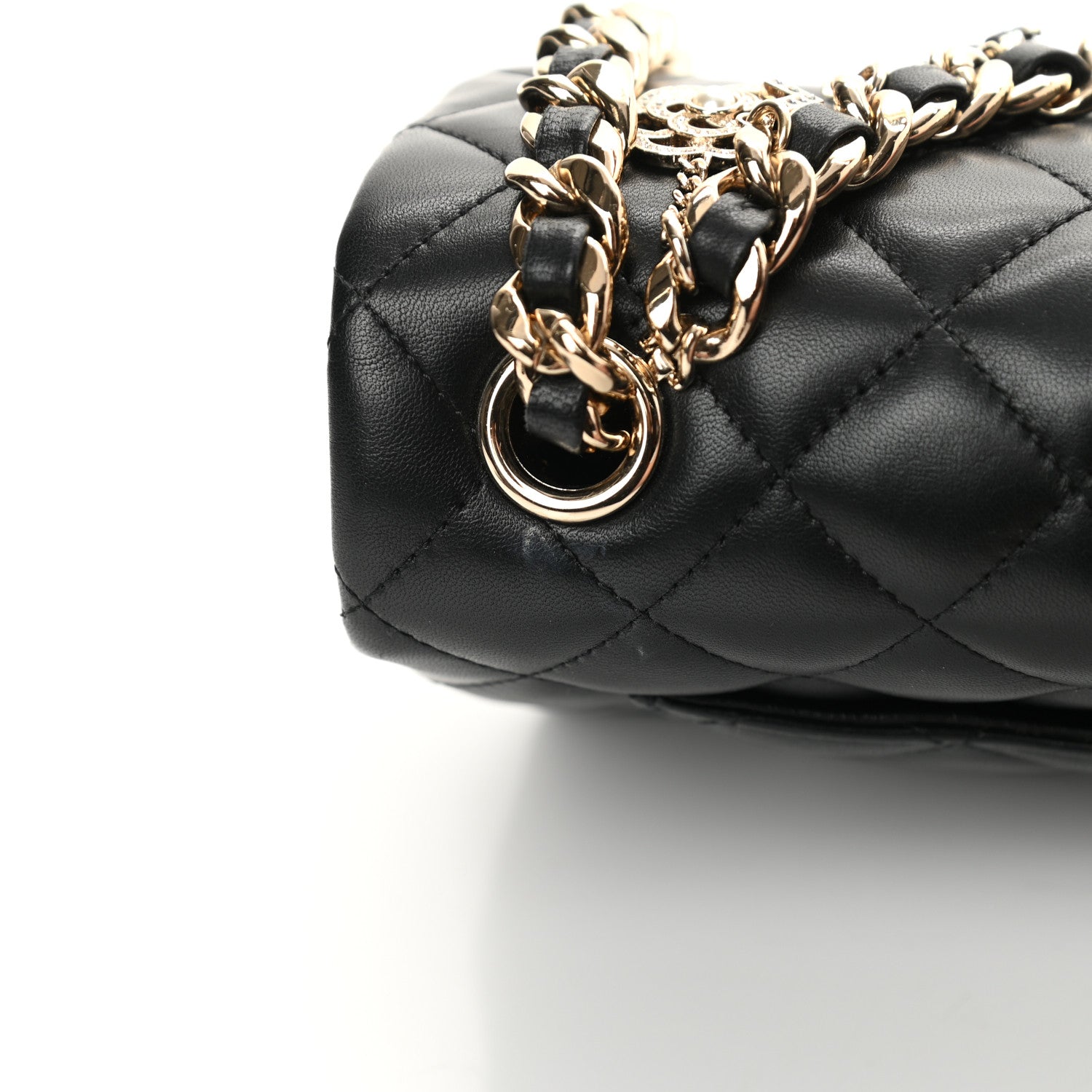 Chanel Lambskin Quilted Mini Coco Charms Rectangular Flap Black 16 of 17