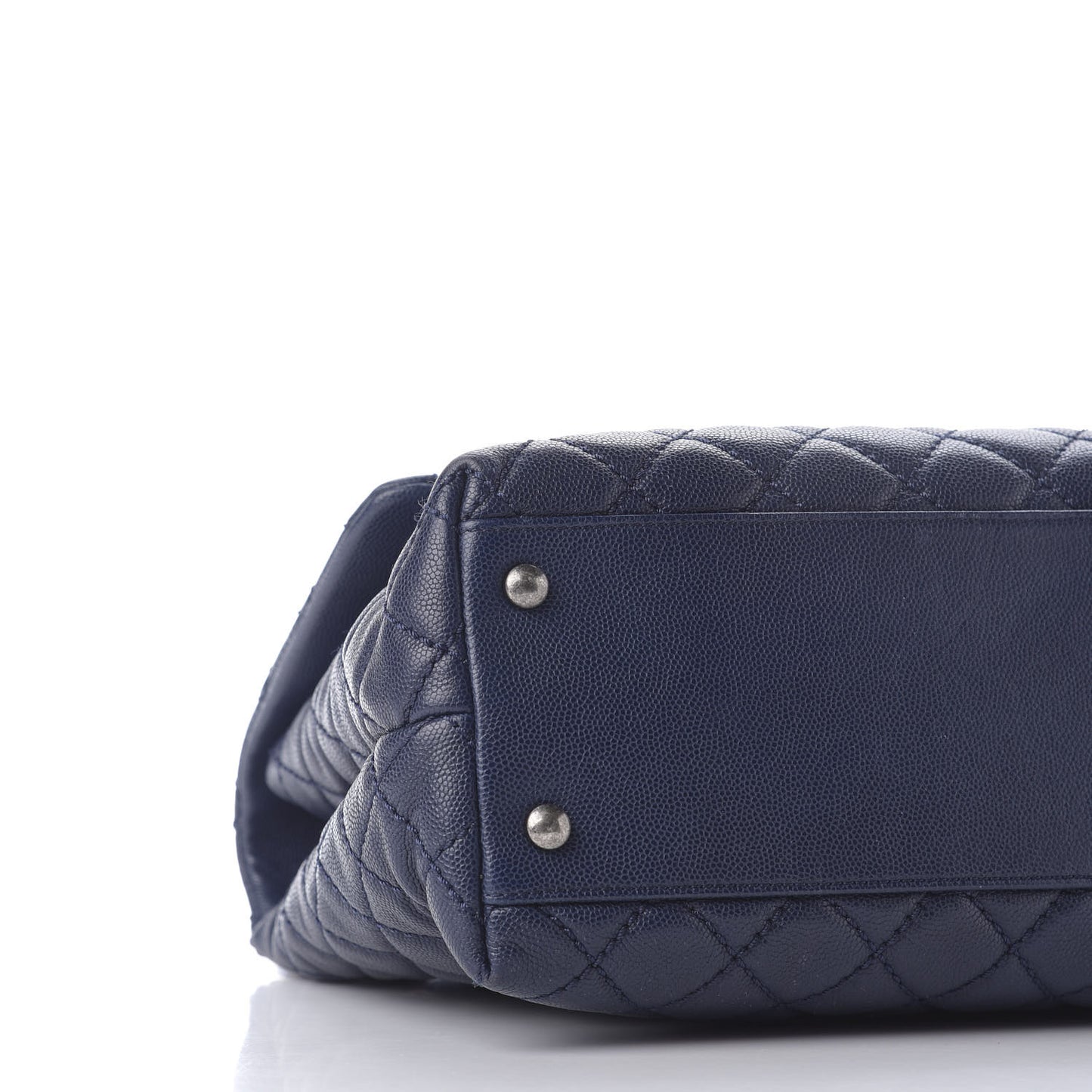 Caviar Quilted Medium Coco Handle Flap Navy Blue