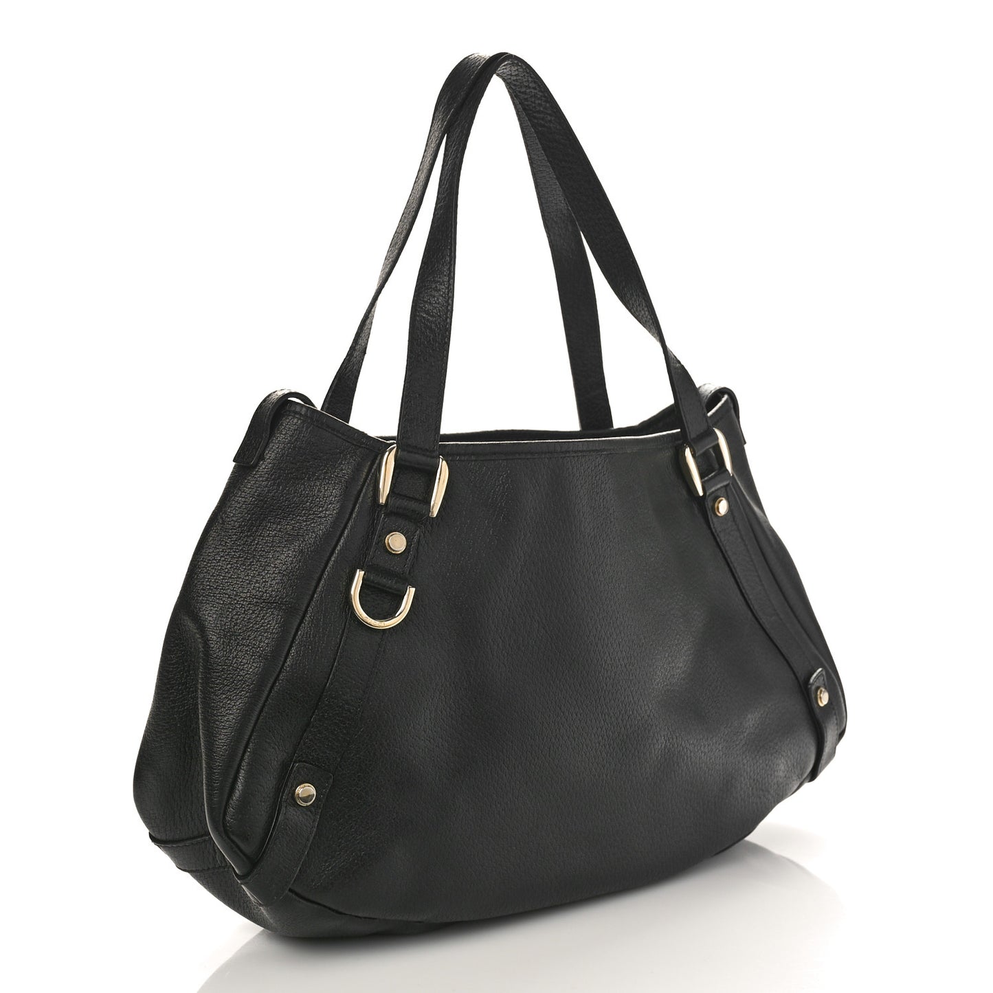 Calfskin Medium Abbey Shoulder Bag Black