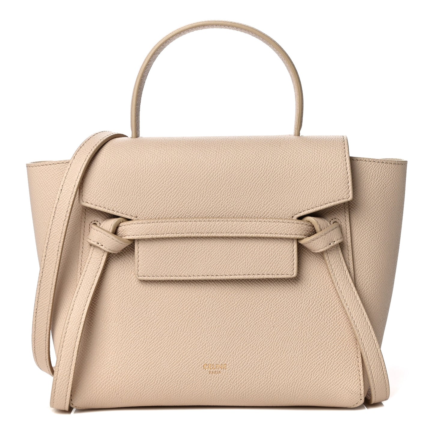 Grained Calfskin Nano Belt Bag Powder