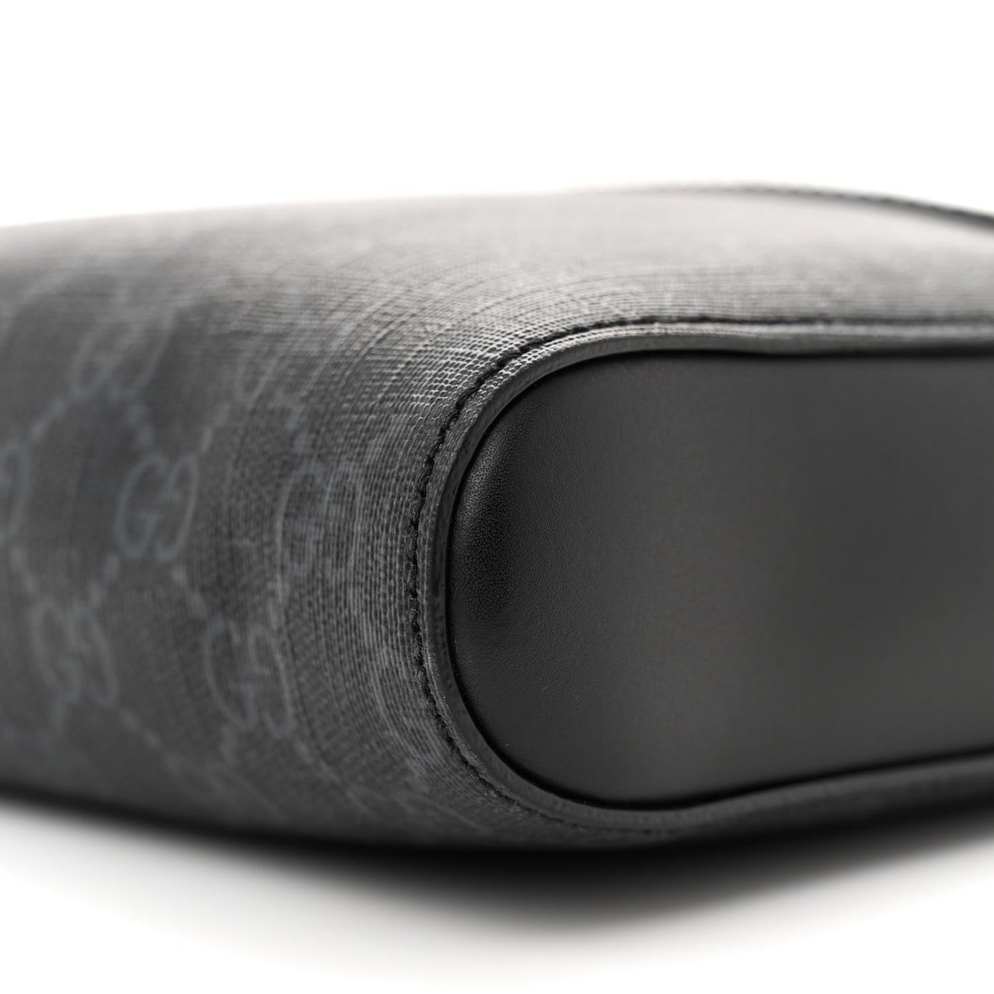 GG Supreme Monogram Web Small Flat Messenger Bag Black Grey