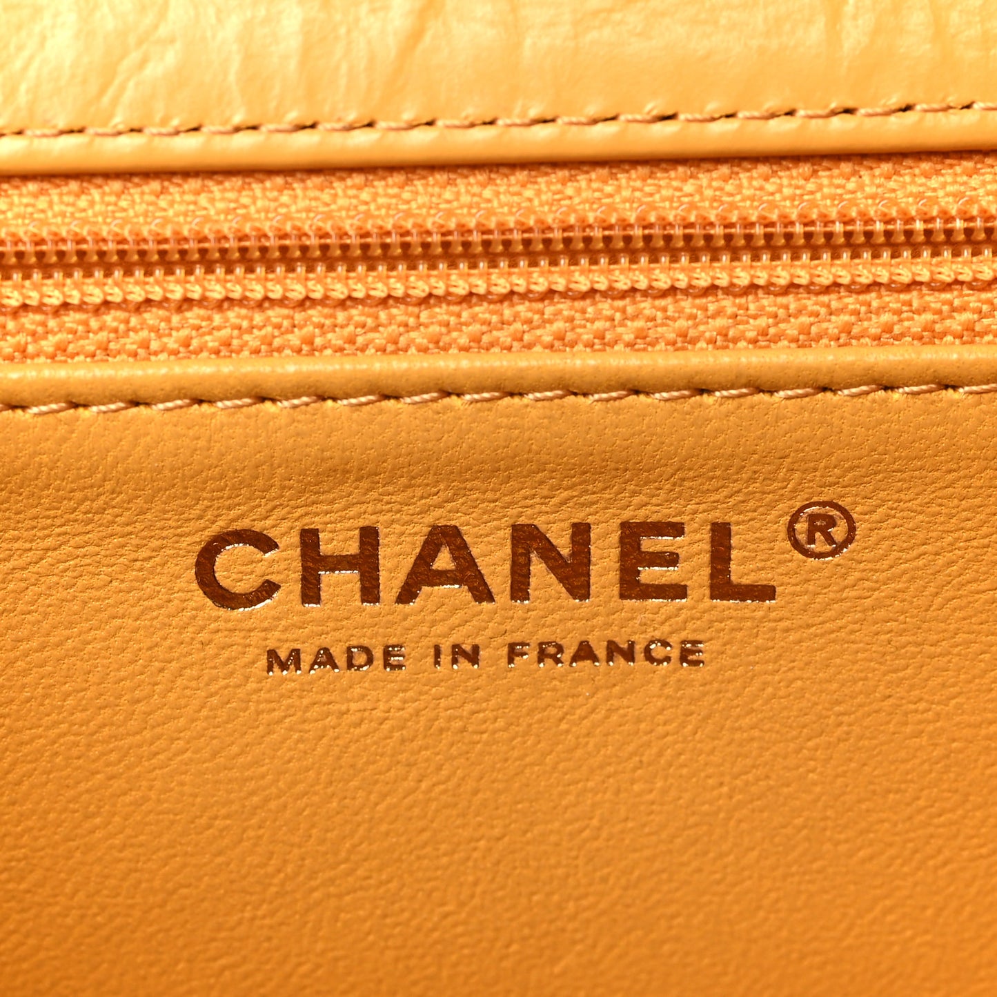 Crumpled Calfskin Quilted Clutch Yellow