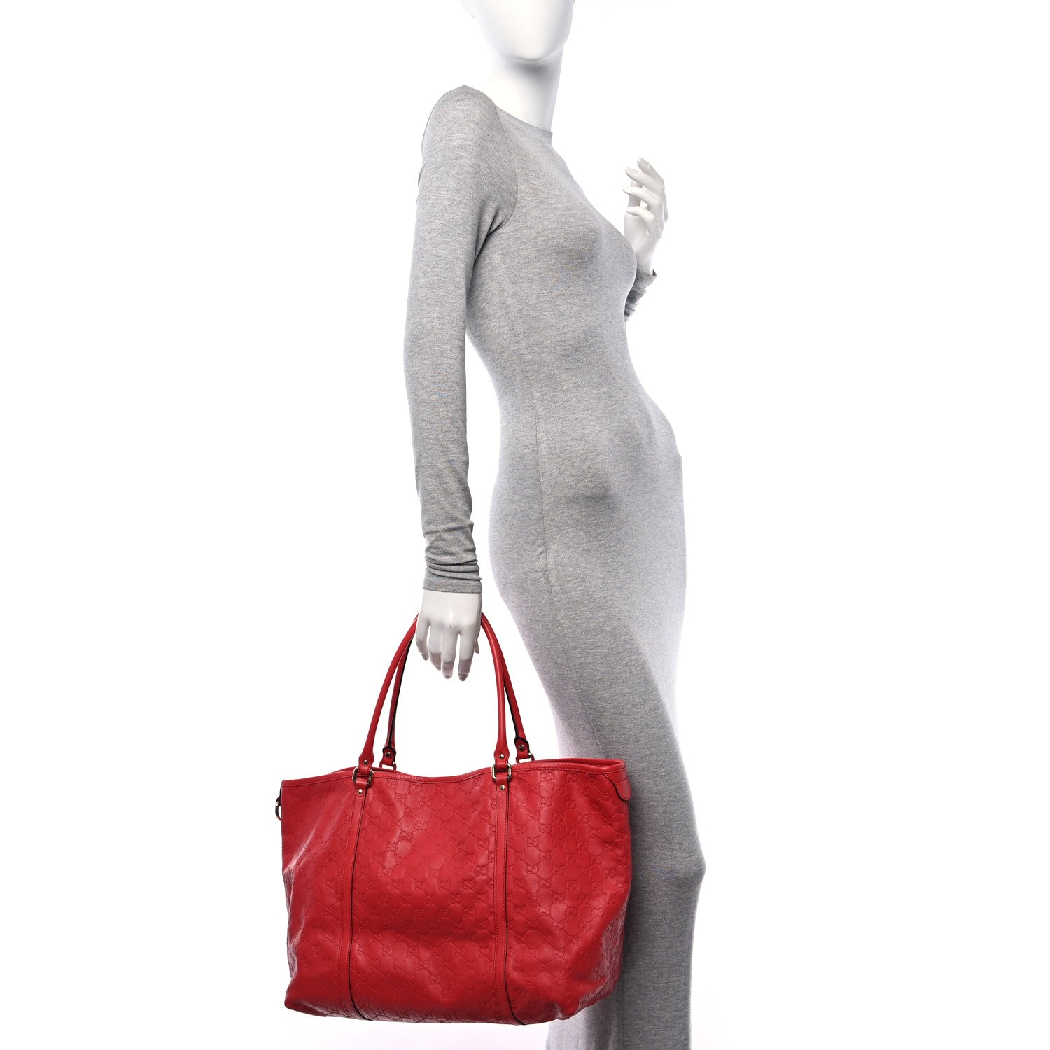 Gucci Guccissima Vitello Tender Large Joy Tote Sporting Red 2 of 13
