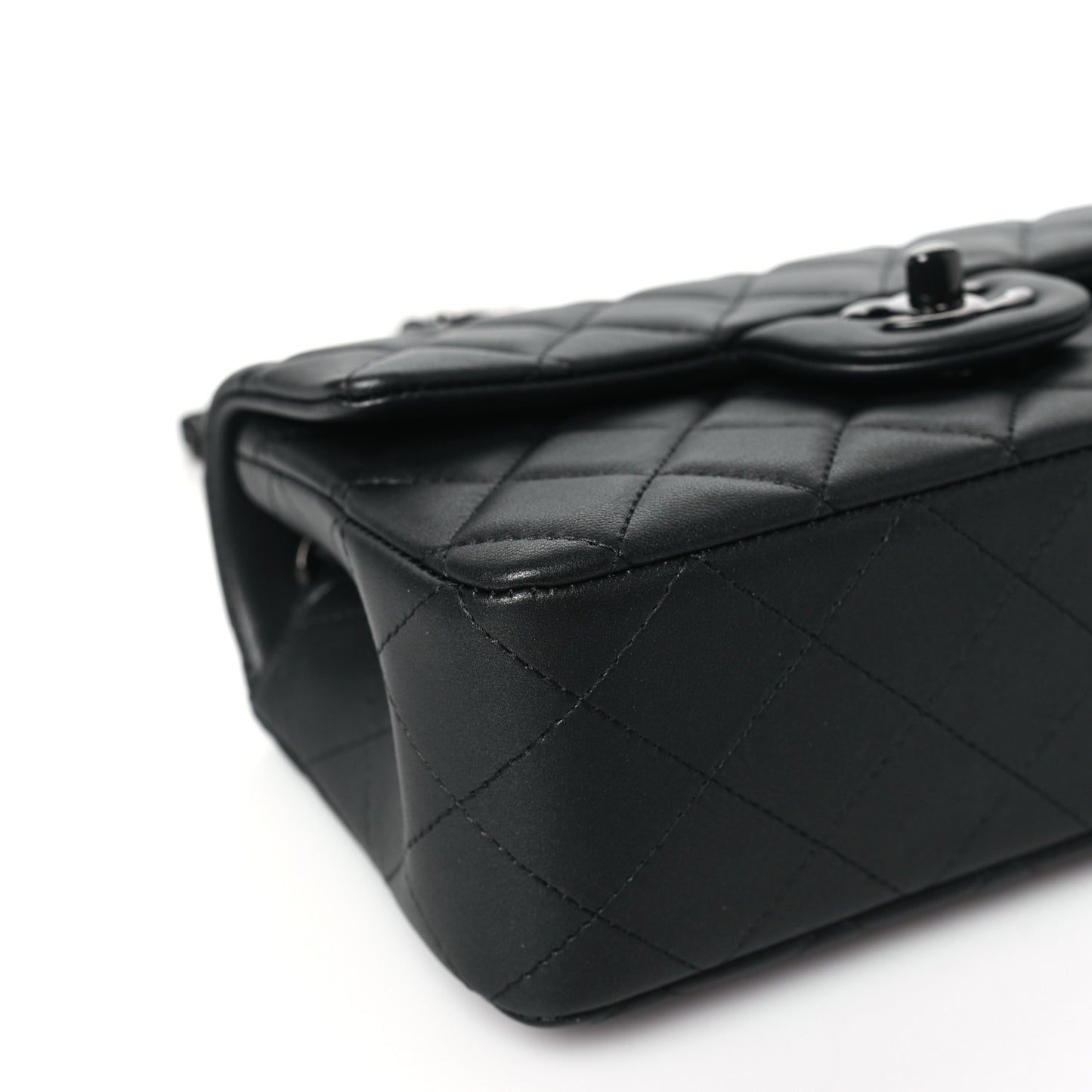 Lambskin Quilted Mini Rectangular Flap So Black