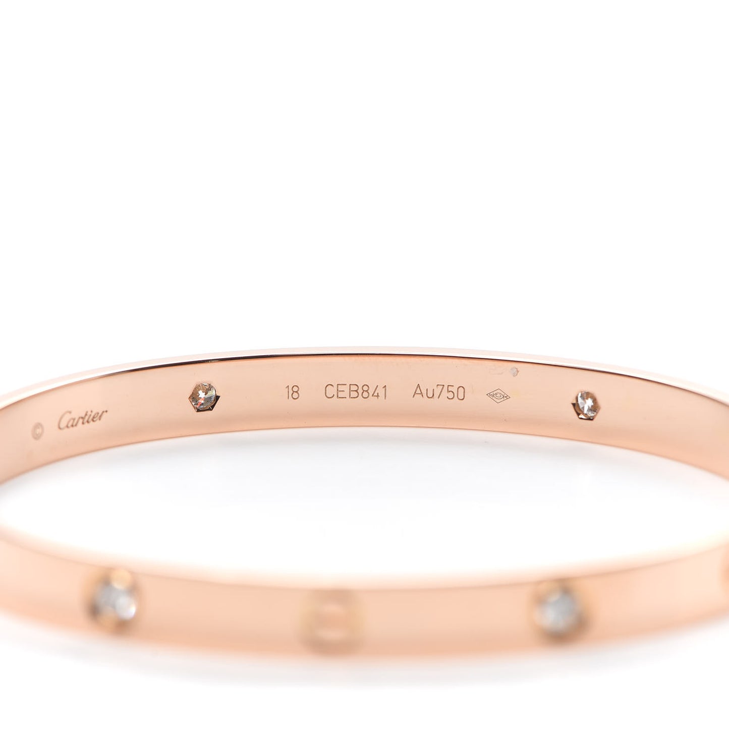 18K Pink Gold 4 Diamond LOVE Bracelet 18