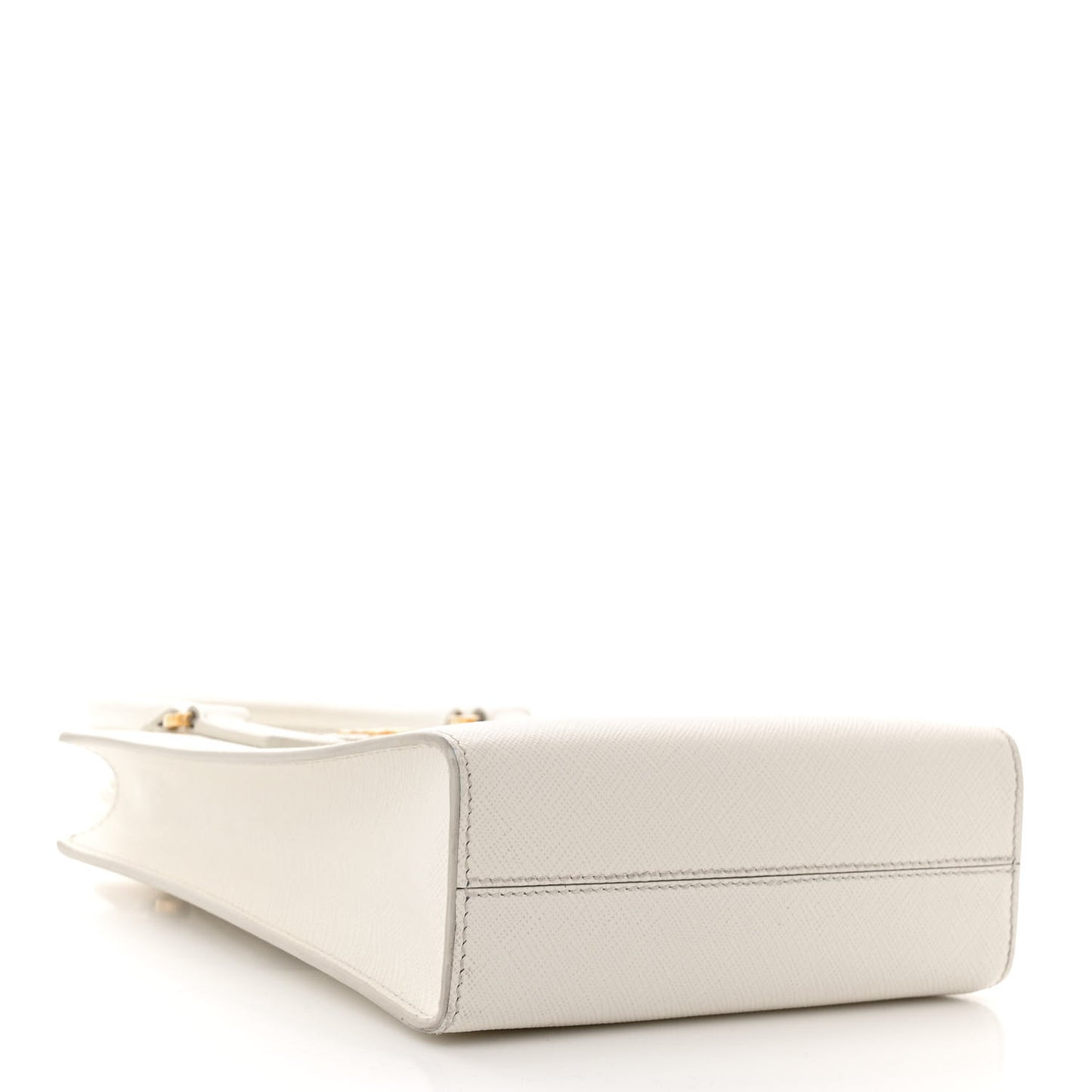 Saffiano Lux Micro Tote White