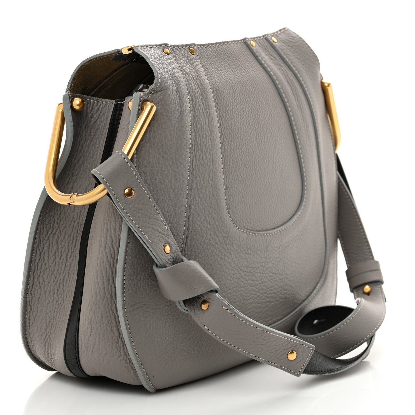 Grained Calfskin Small Hayley Hobo Cashmere Grey