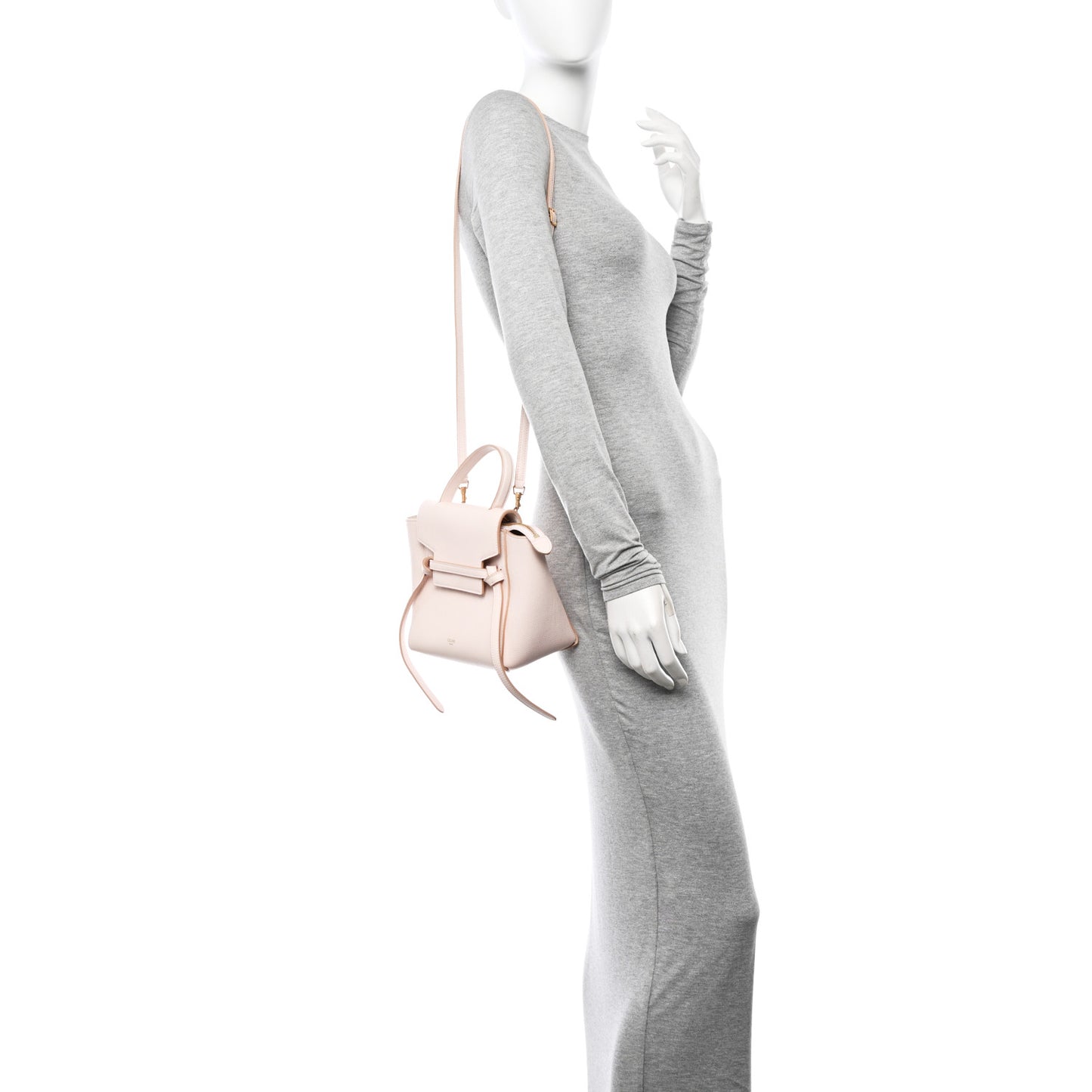 Grained Calfskin Nano Belt Bag Pale Pink