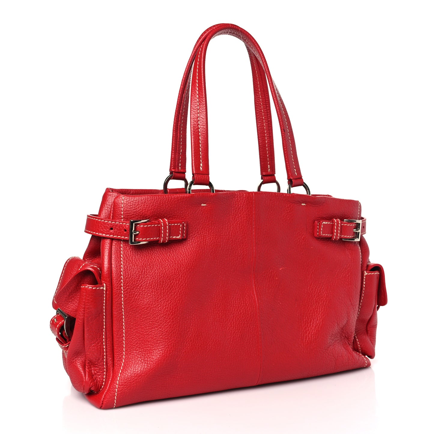 Vitello Daino Shoulder Bag Rosso