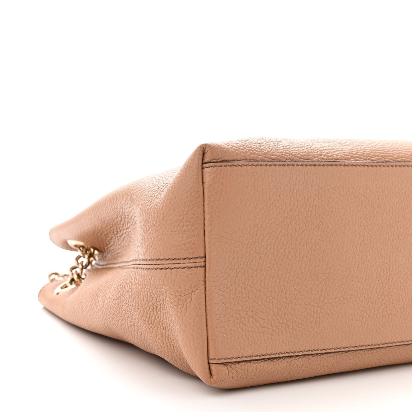 Pebbled Calfskin Medium Soho Chain Shoulder Bag Camelia