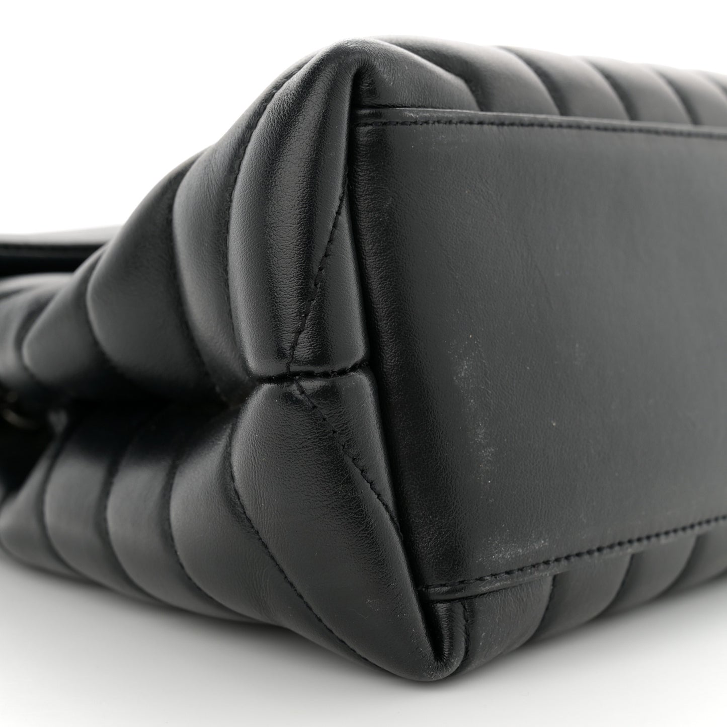 Calfskin Y Quilted Monogram Medium Loulou Chain Satchel Black