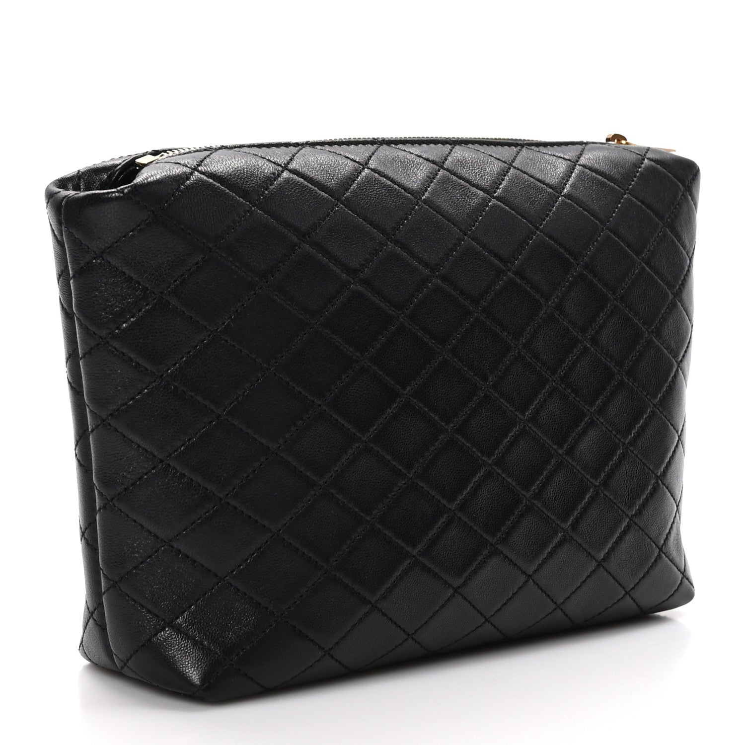Saint Laurent Lambskin Quilted Gaby Cosmetic Pouch Black 3 of 11