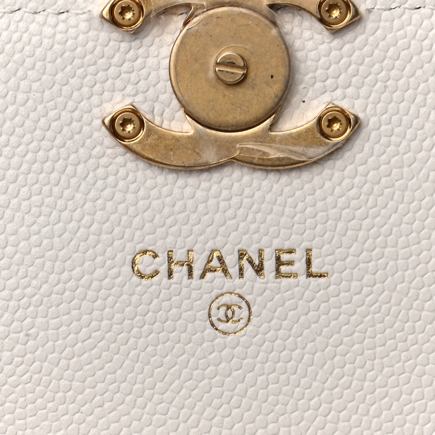 Chanel Caviar Quilted Large Bracelet On Chain Clutch White 7 of 10