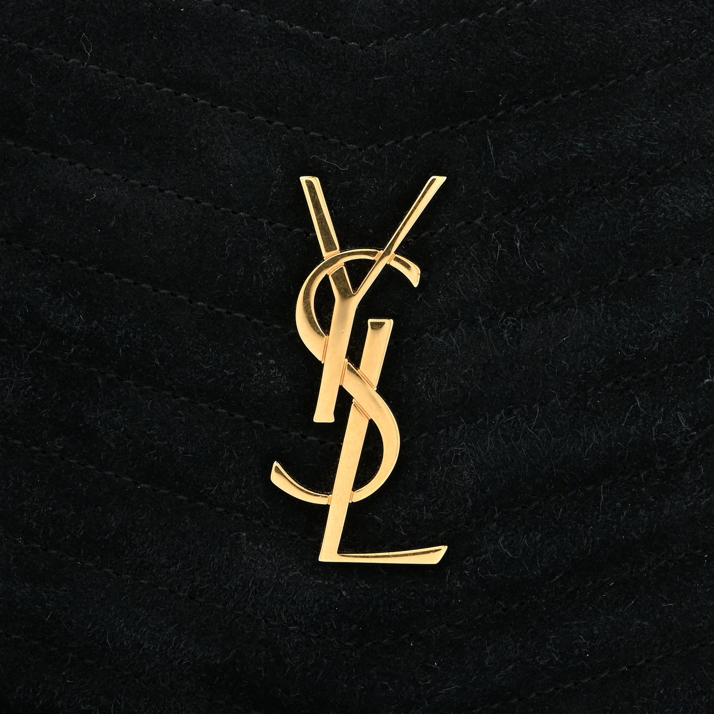 Suede Matelasse Monogram Mini Lou Camera Bag Black