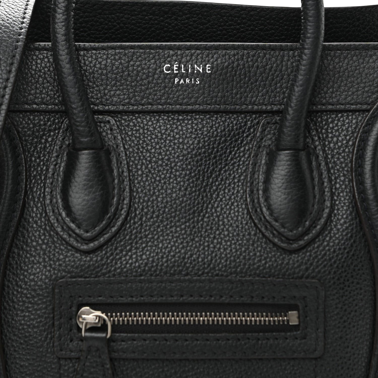 Celine Drummed Calfskin Nano Luggage Black 8 of 11