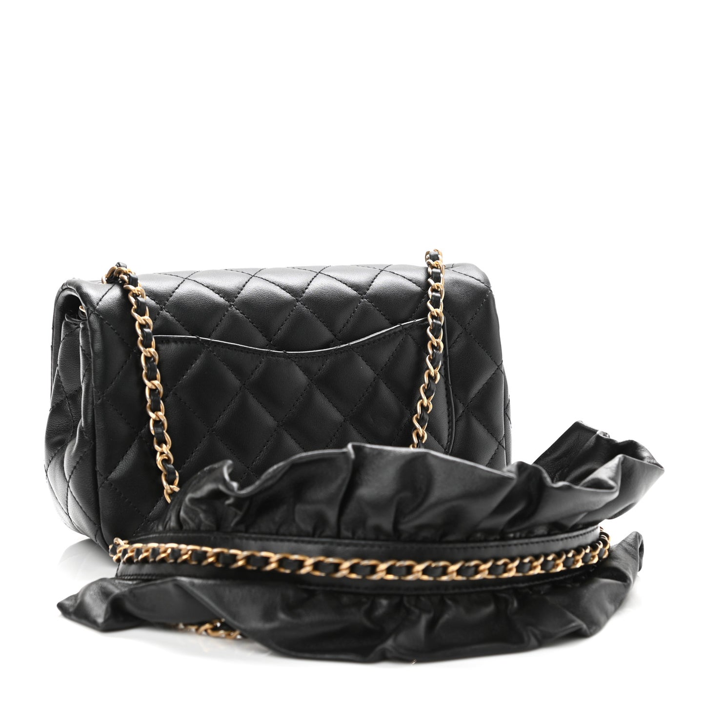 Lambskin Quilted Mini Romance Rectangular Flap Black