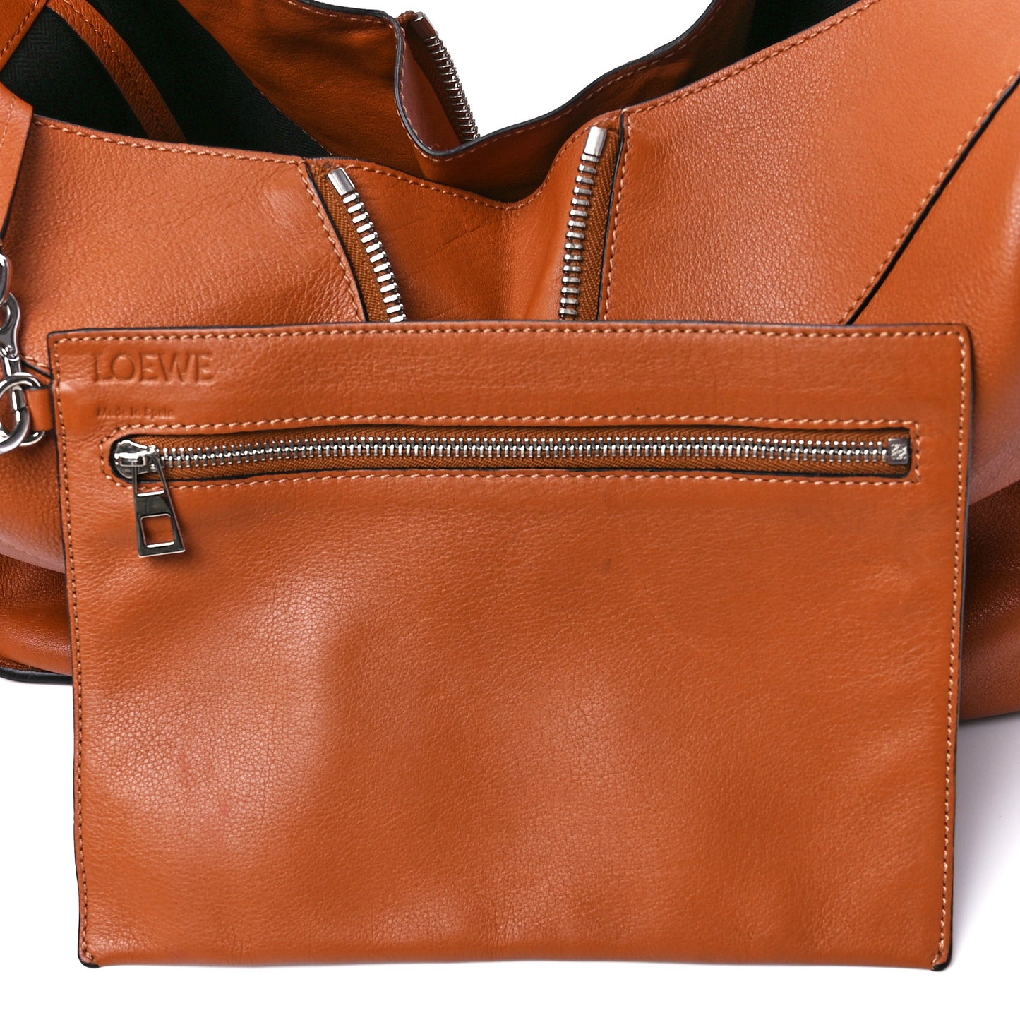 Calfskin Medium Hammock Shoulder Bag Tan