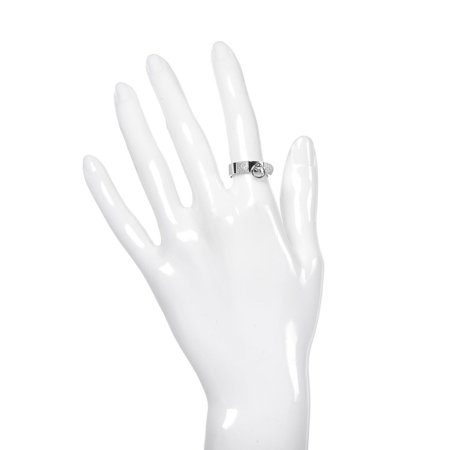 18K White Gold Diamond Collier De Chien PM Ring 51 5.75