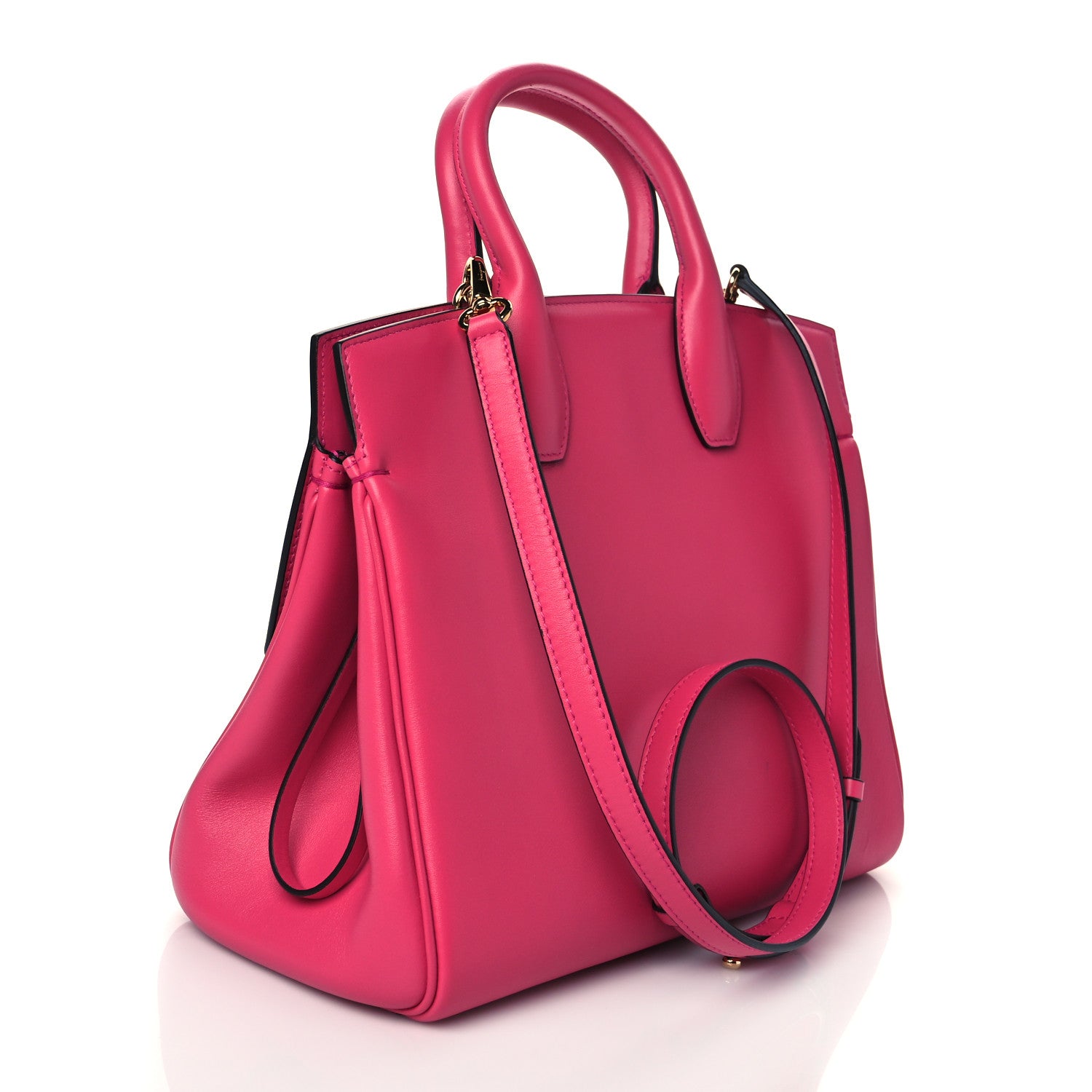Salvatore Ferragamo Calfskin Medium Studio Bag Hot Pink 3 of 9