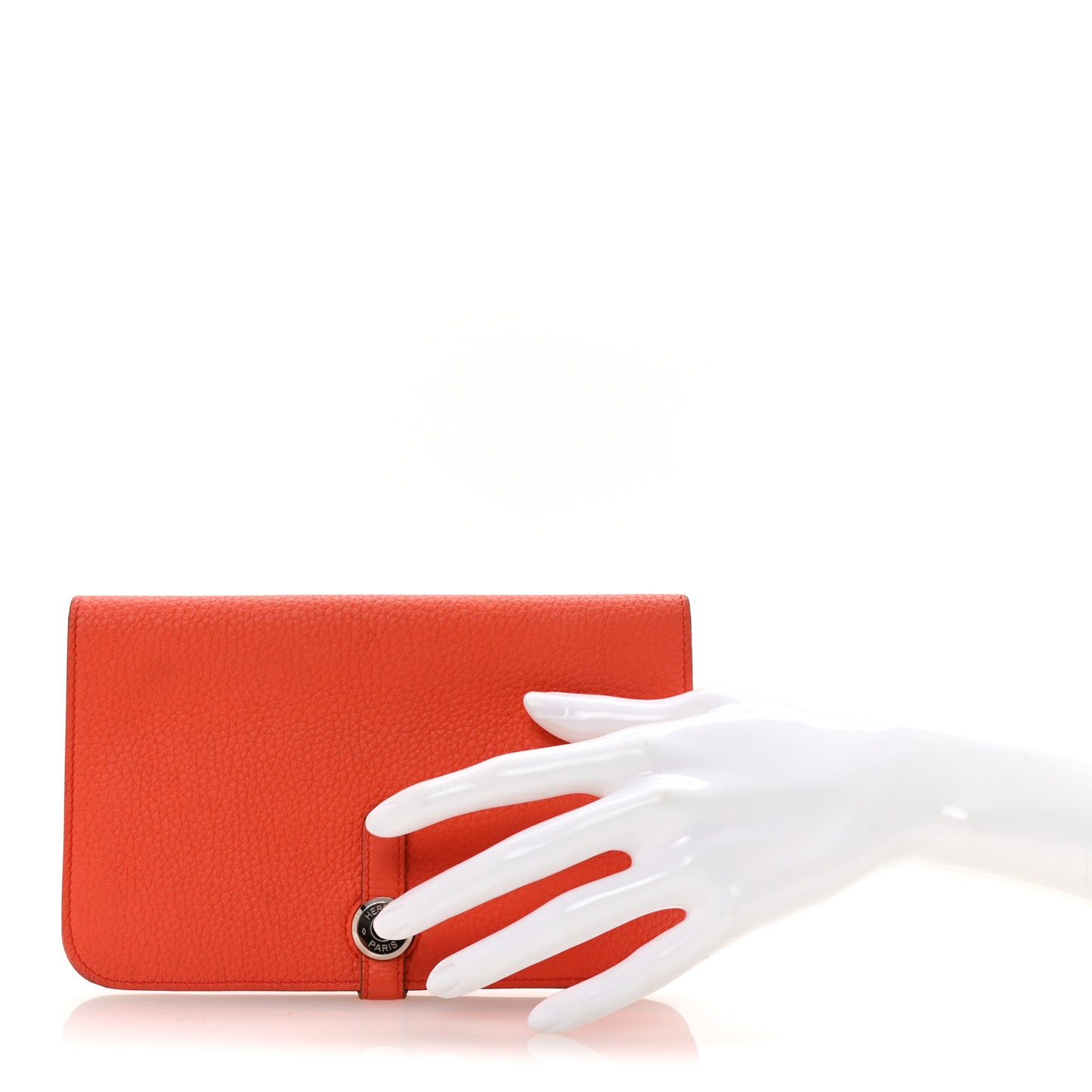 Togo Dogon Duo Wallet Orange Poppy Rose Candy