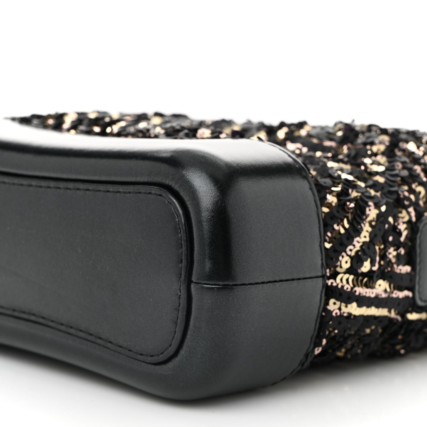 Sequin Calfskin Small Gabrielle Hobo Black Gold