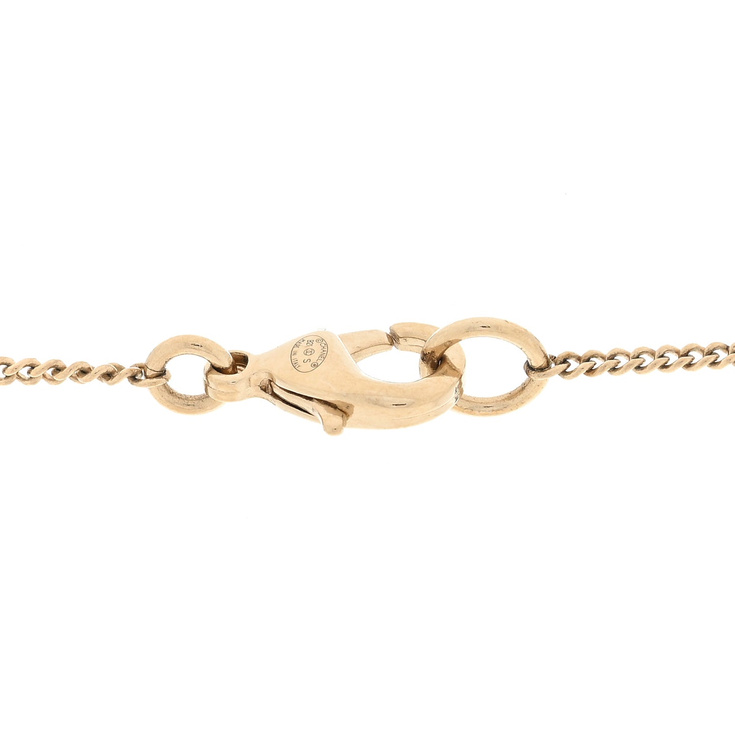 Metal CC Locket Necklace Gold