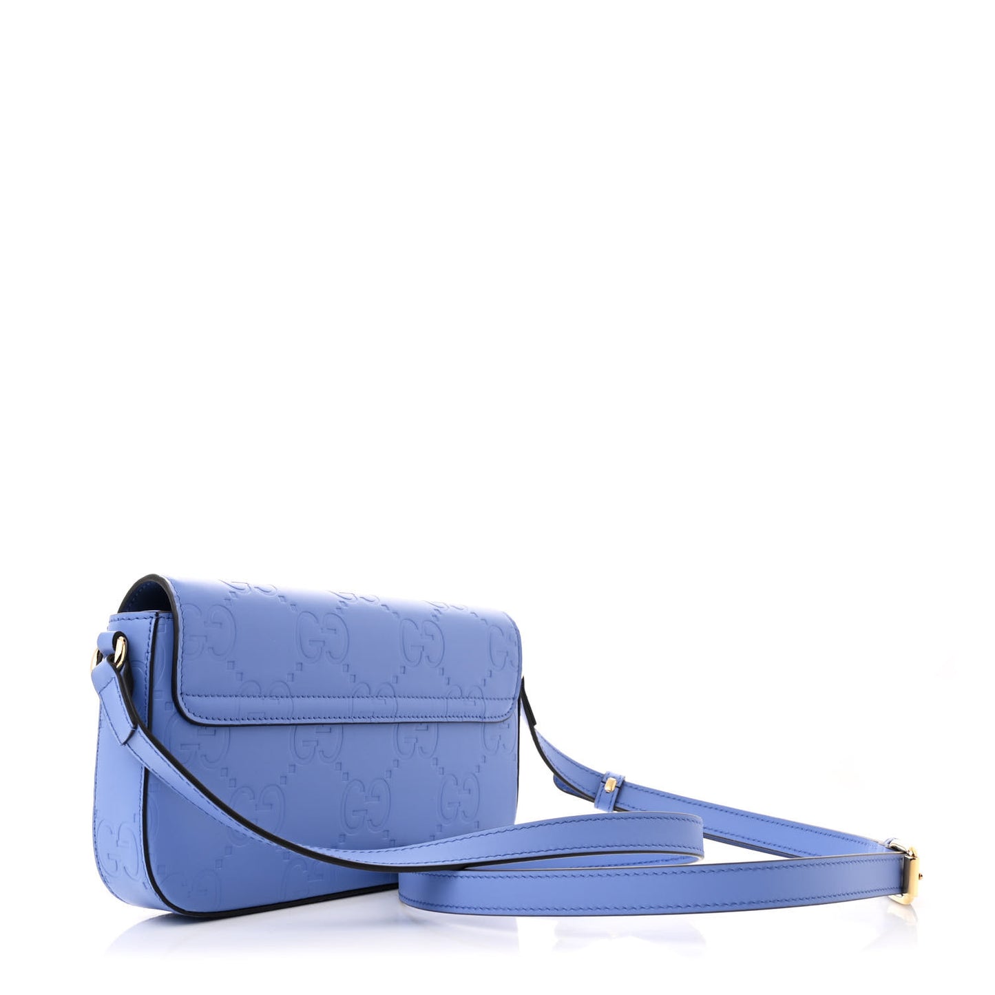 Calfskin GG Super Mini Shoulder Bag Blue