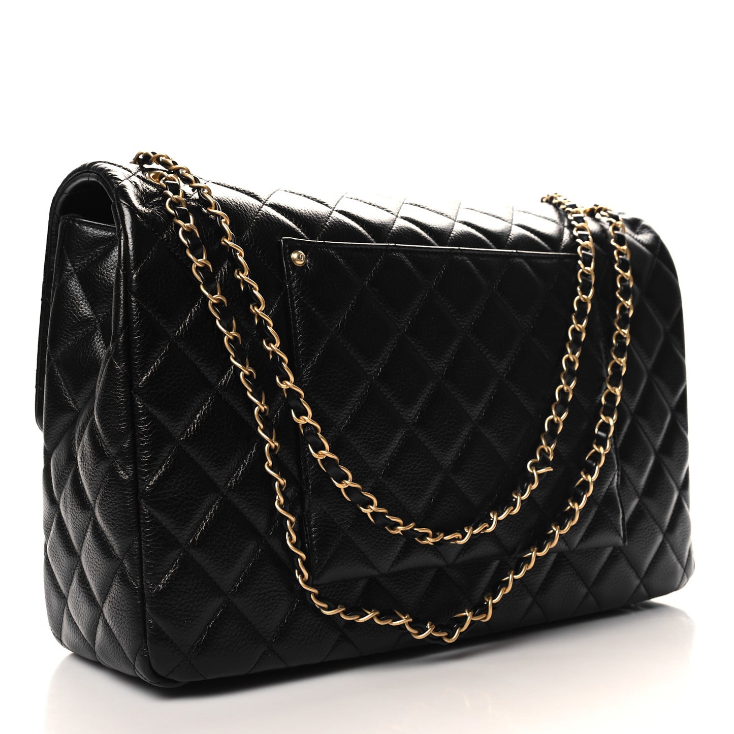 Caviar Quilted XXL Travel Flap Bag Black