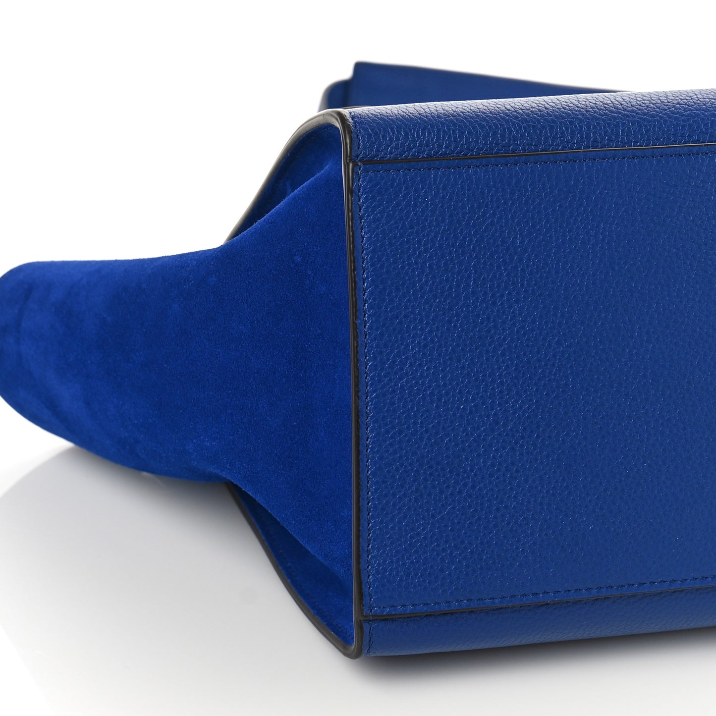 Drummed Calfskin Suede Small Trapeze Indigo