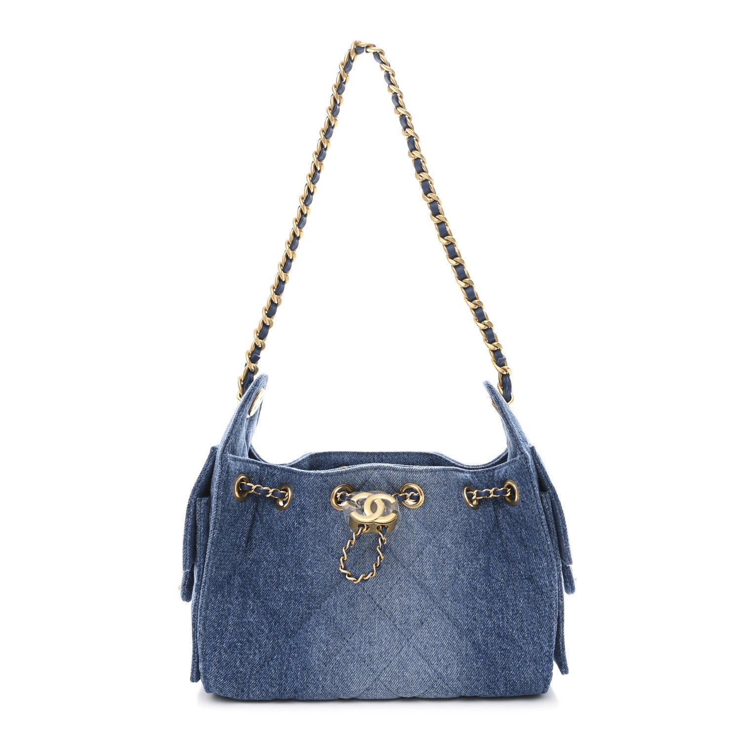 Chanel Washed Denim Quilted Mini Chanel 25 Handbag Blue 1808663