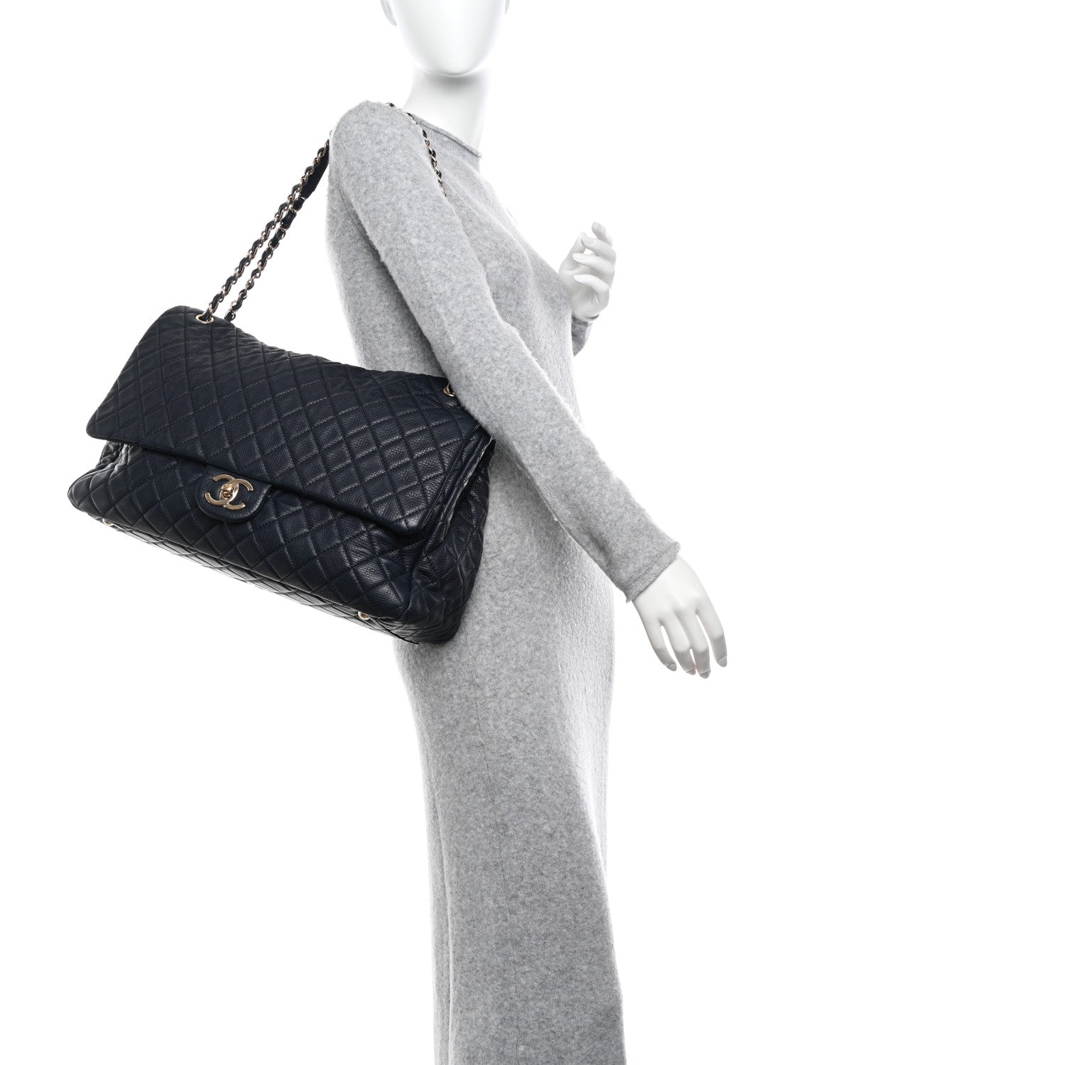 Chanel Calfskin Quilted XXL Travel Flap Bag Navy 2 of 15