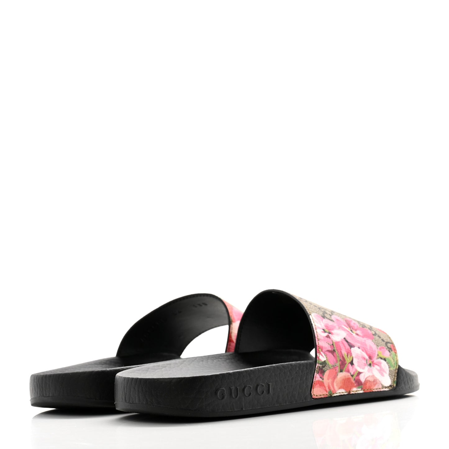 GG Supreme Monogram Blooms Slide Sandals 36 Beige Multicolor