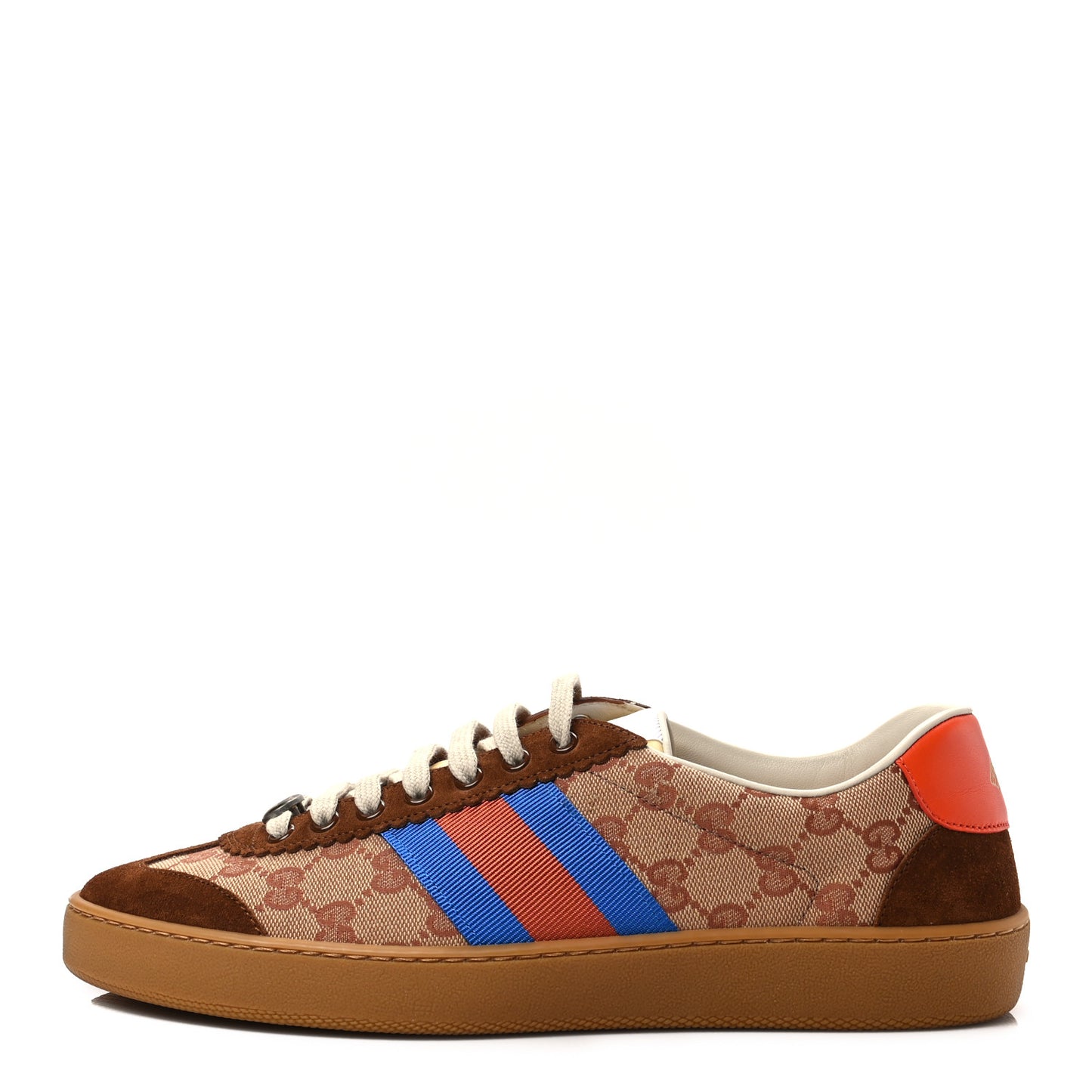 GG Monogram Suede Web Mens G74 Sneakers 10 Beige Ruggine Cuir